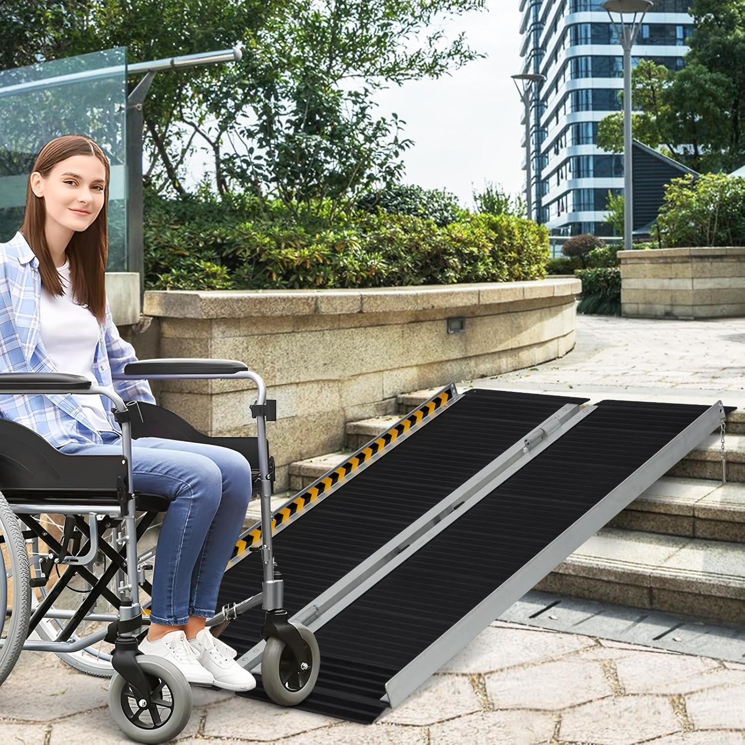 Rampa Portátil para Sillas de Ruedas Goplus 121.9x73.7cm 272kg