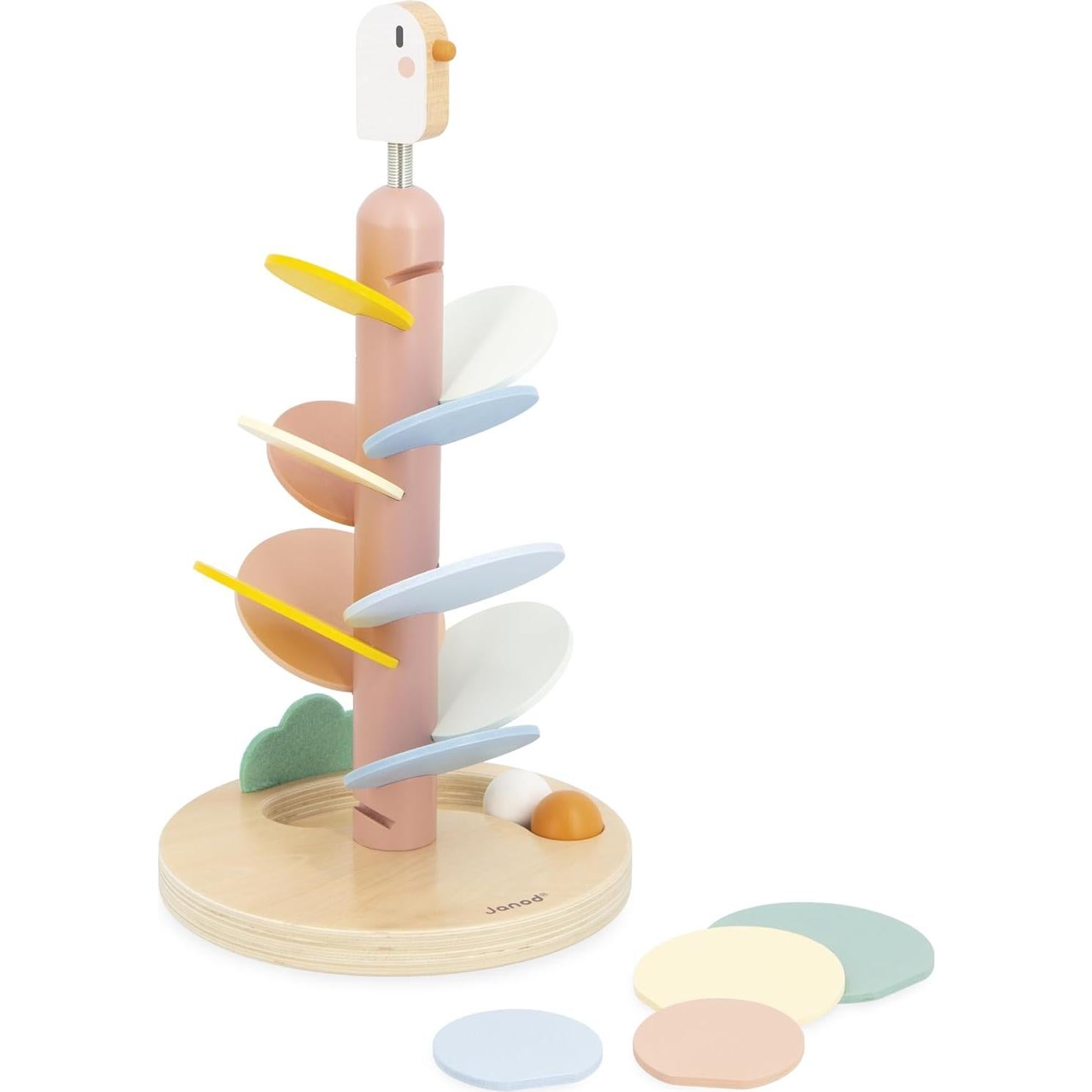 Juguete educativo deslizante de pájaro Janod - 14 hojas