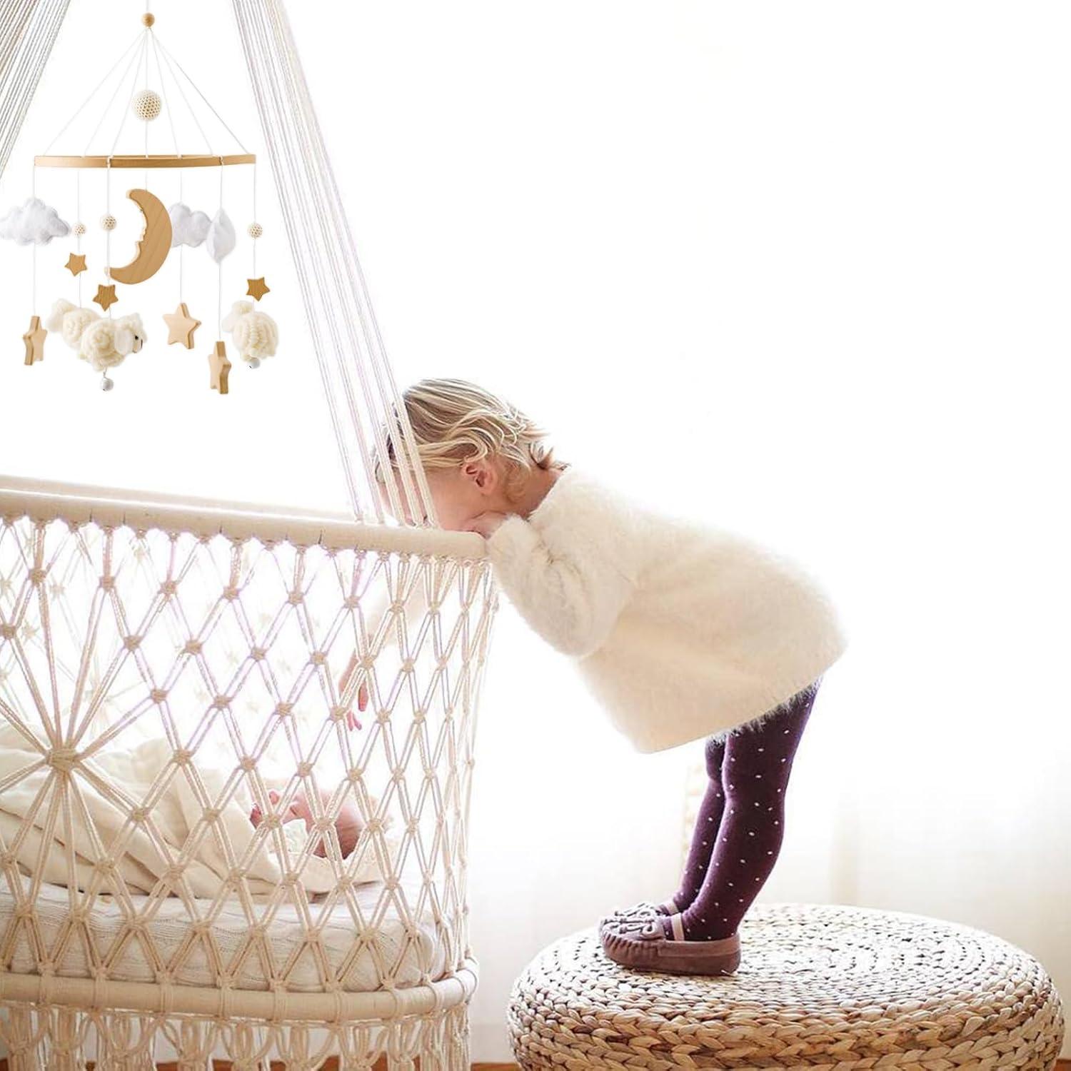 Móvil para Cuna Ikubigu Beige - Juguete Calmante Infantil