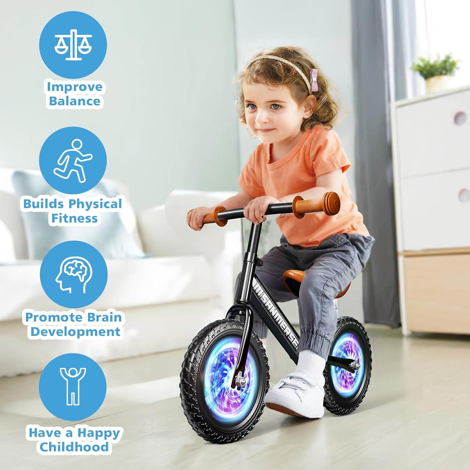 Bicicleta de Equilibrio M SANMERSEN 12" Ajustable Niños 2-5 Años