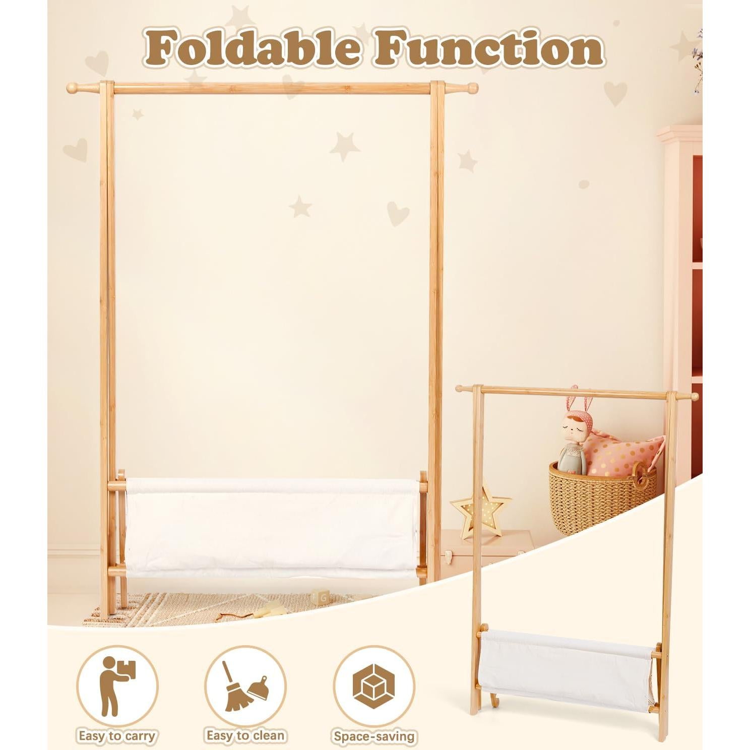 Perchero Infantil Relquorax con Almacenamiento de Bambú