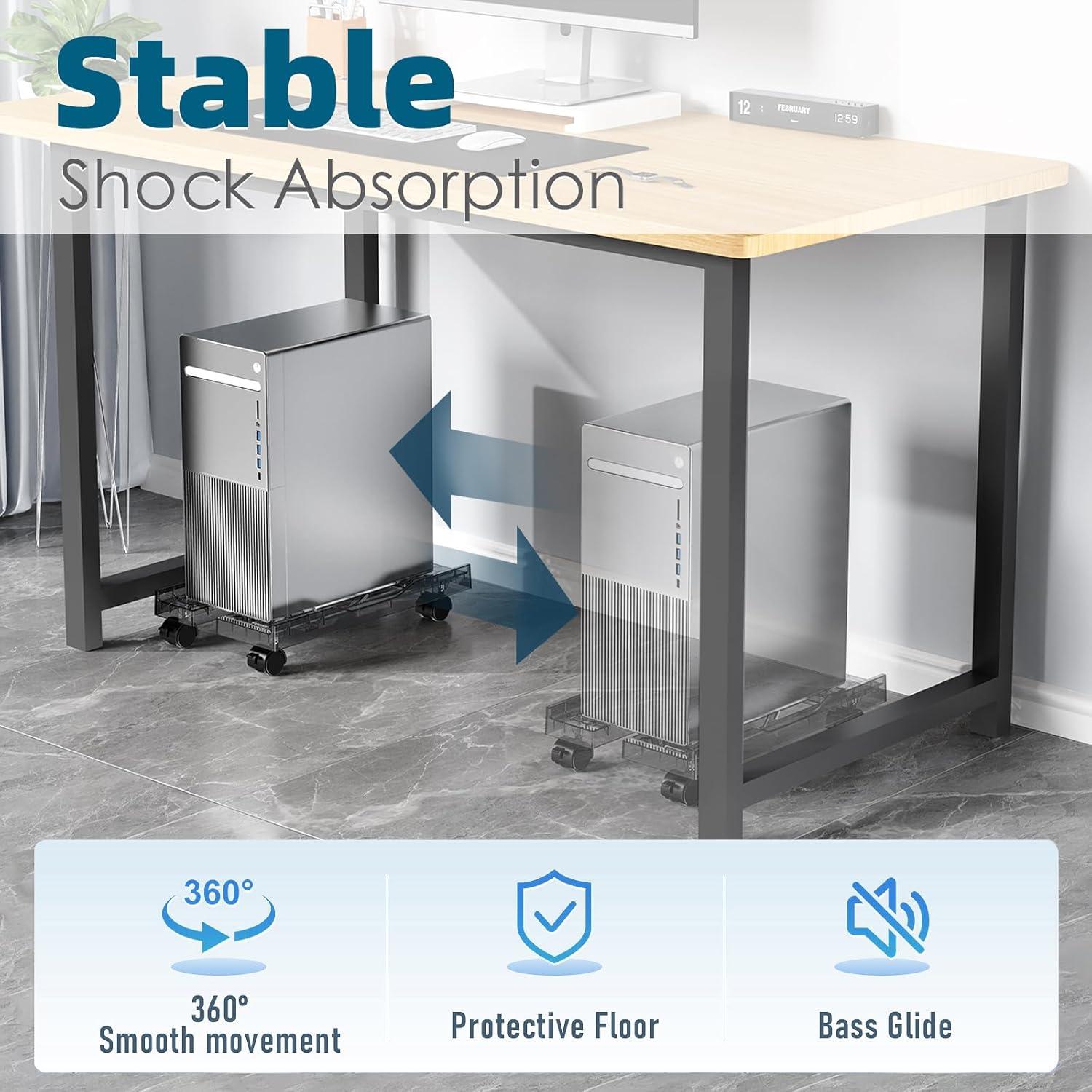 Soporte para CPU CABTE Ajustable con Ruedas 20-30 cm Gris