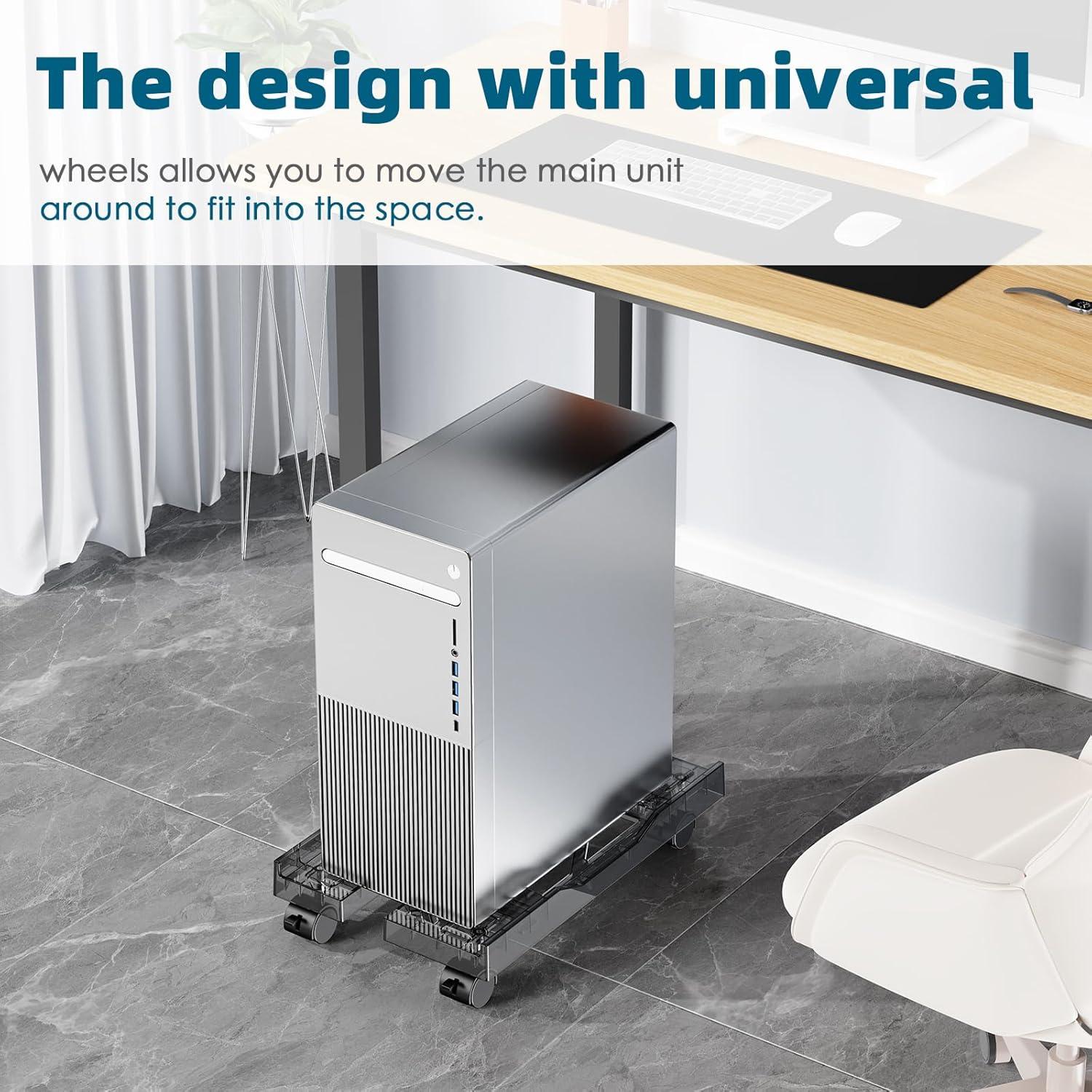 Soporte para CPU CABTE Ajustable con Ruedas 20-30 cm Gris