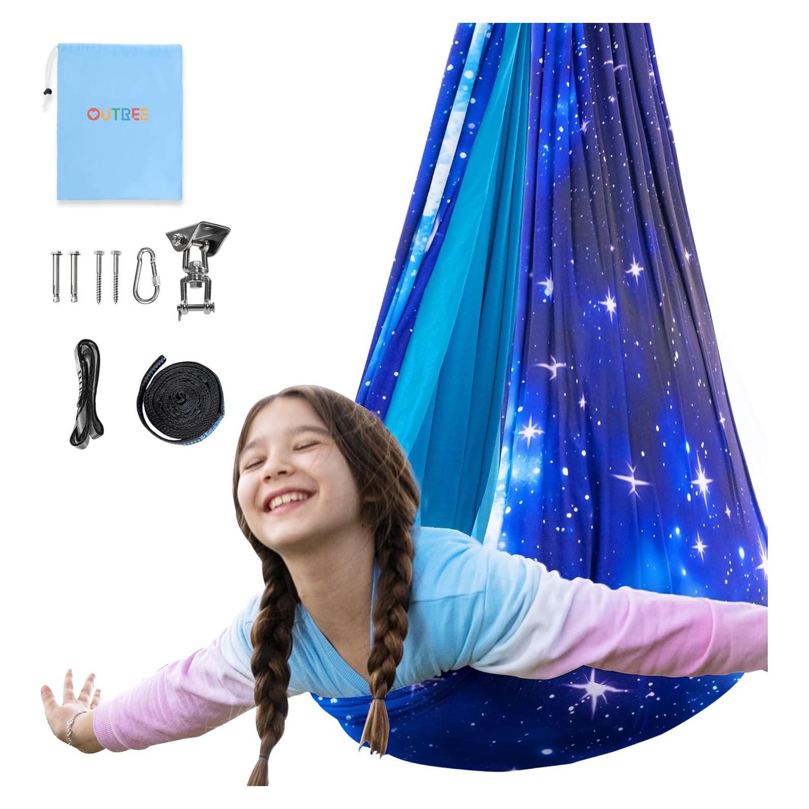 Hamaca Sensorial OUTREE para Niños Azul 139.9x150.4 cm