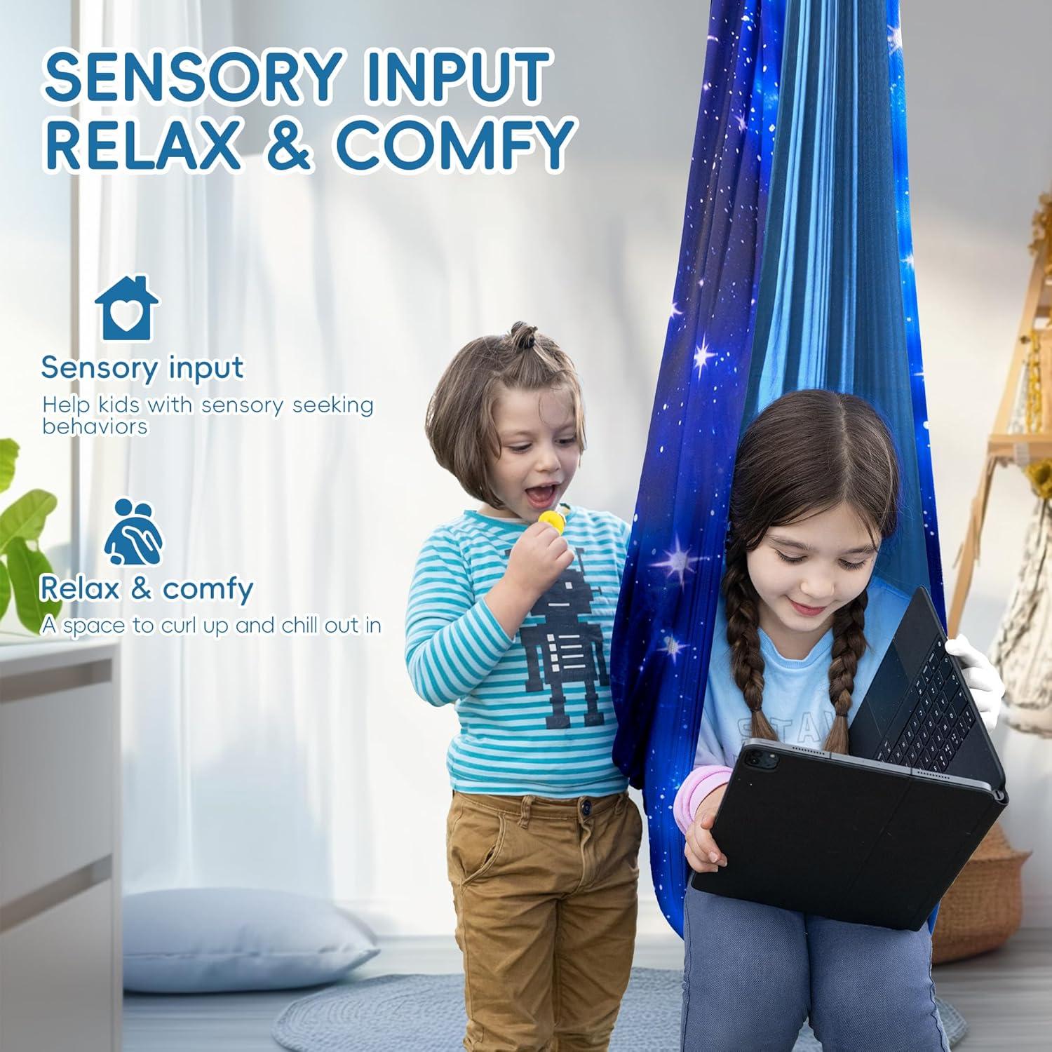 Hamaca Sensorial OUTREE para Niños Azul 139.9x150.4 cm