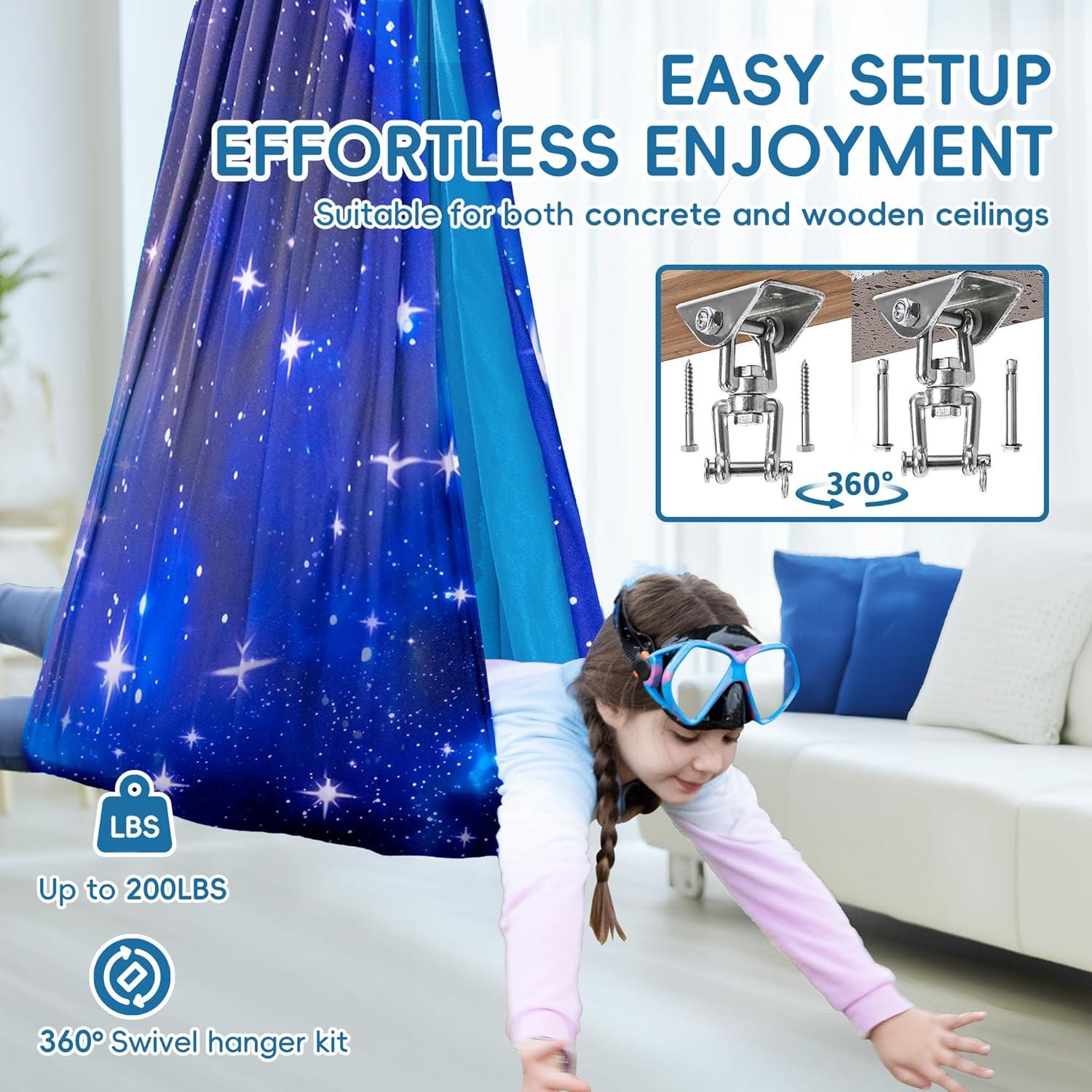 Hamaca Sensorial OUTREE para Niños Azul 139.9x150.4 cm