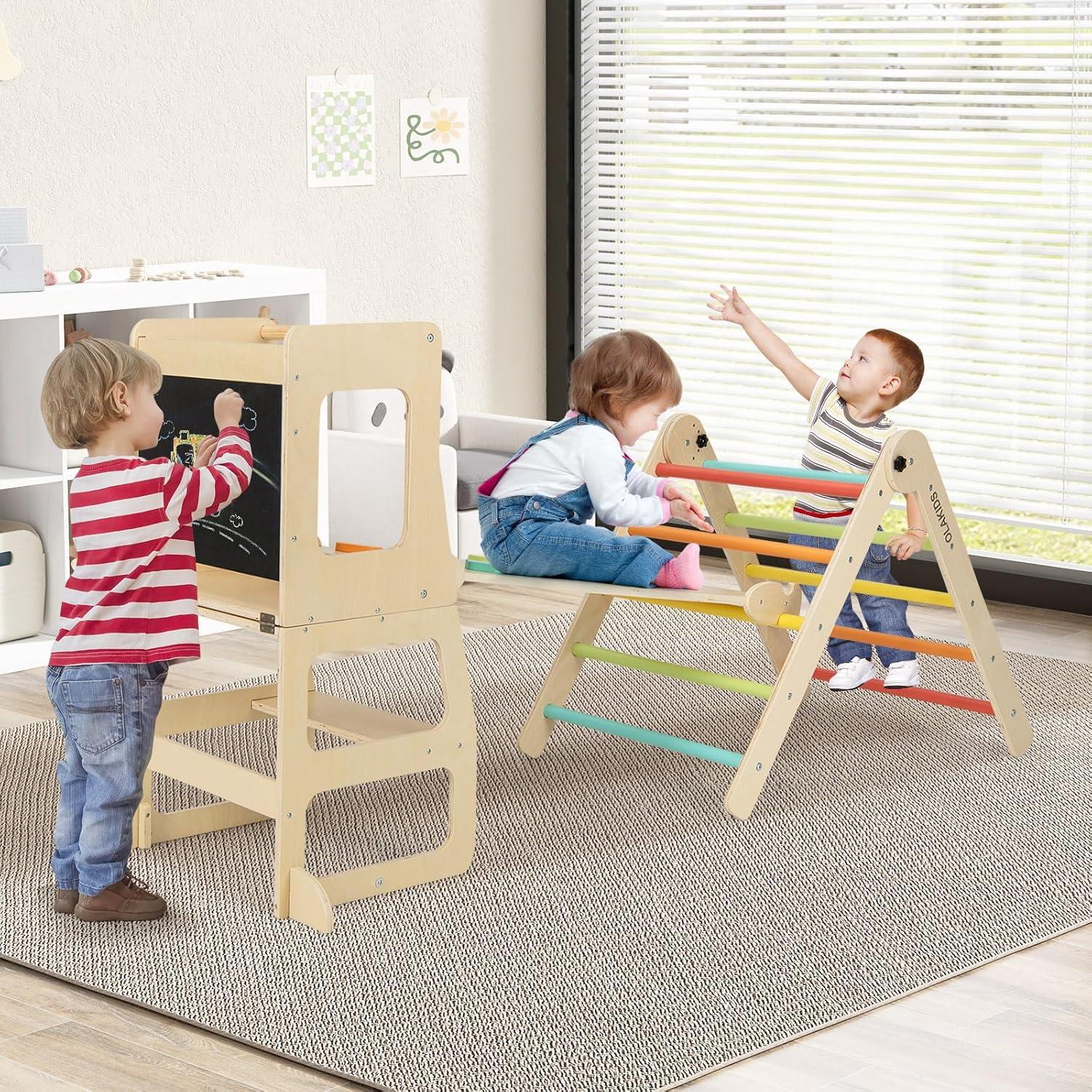 Conjunto de Escalada Pikler Olakids 8 en 1 Plegable para Niños