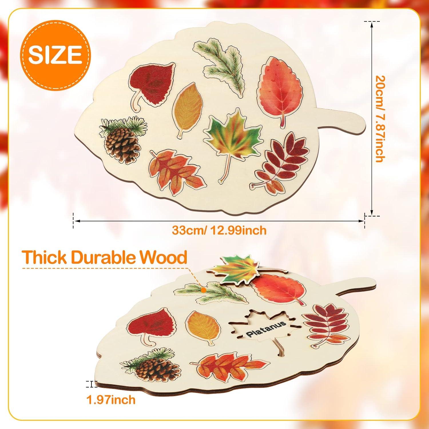 Rompecabezas de Madera Kathfly 2 Piezas Hoja Educativo 20x33cm