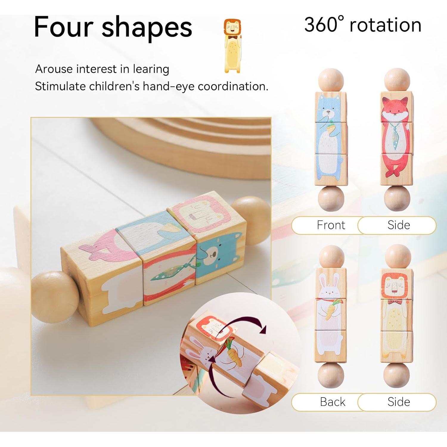 Juguete de Rompecabezas de Madera Promise Babe - Zorro y Tigre