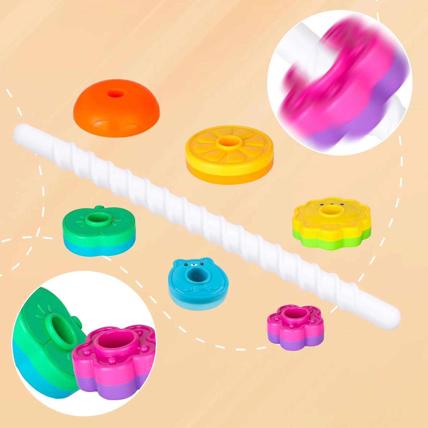 Juguete apilable giratorio BYFWH para bebés 12+ meses