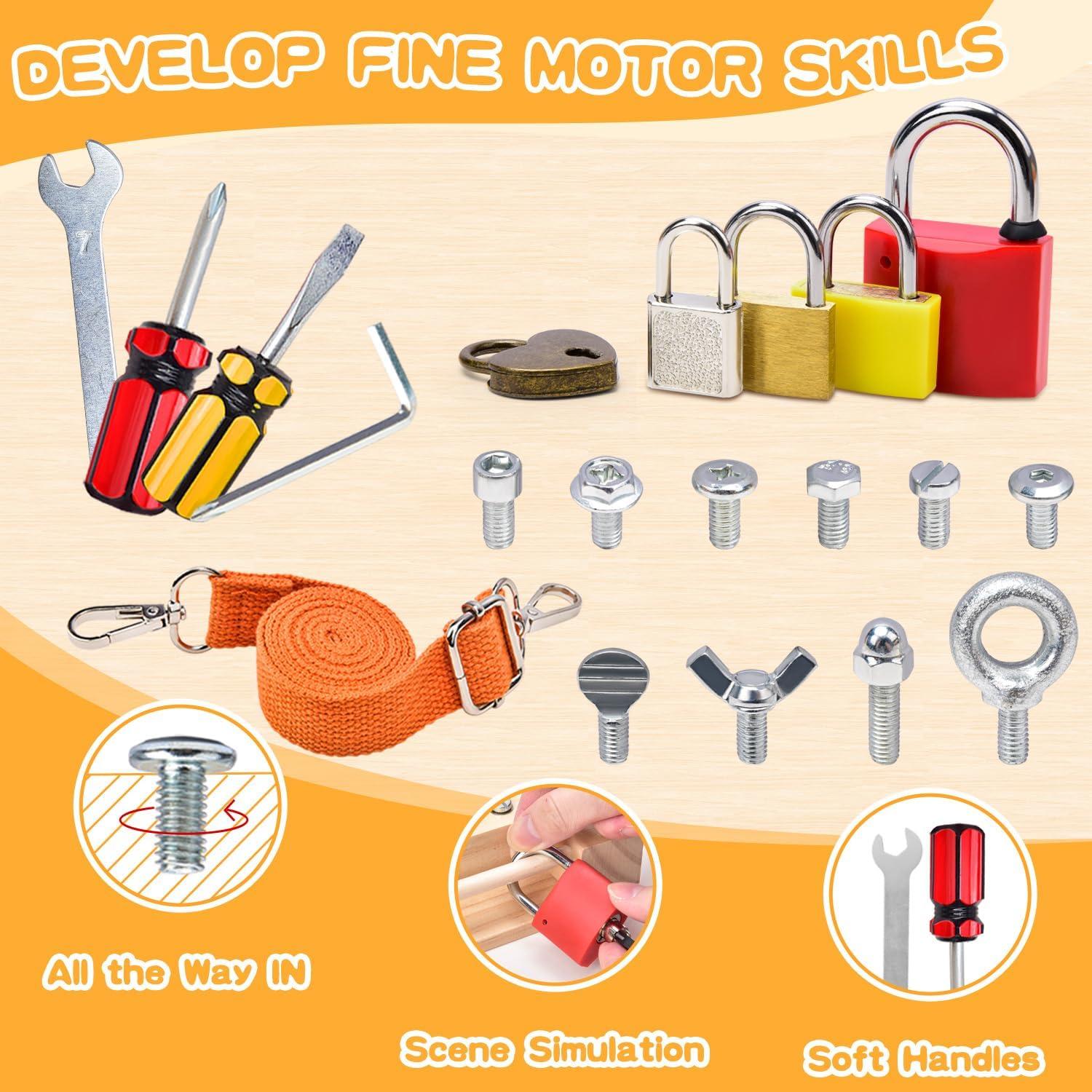 Juego de Llave y Cerradura Montessori CGYUJISD - Juguete de Madera