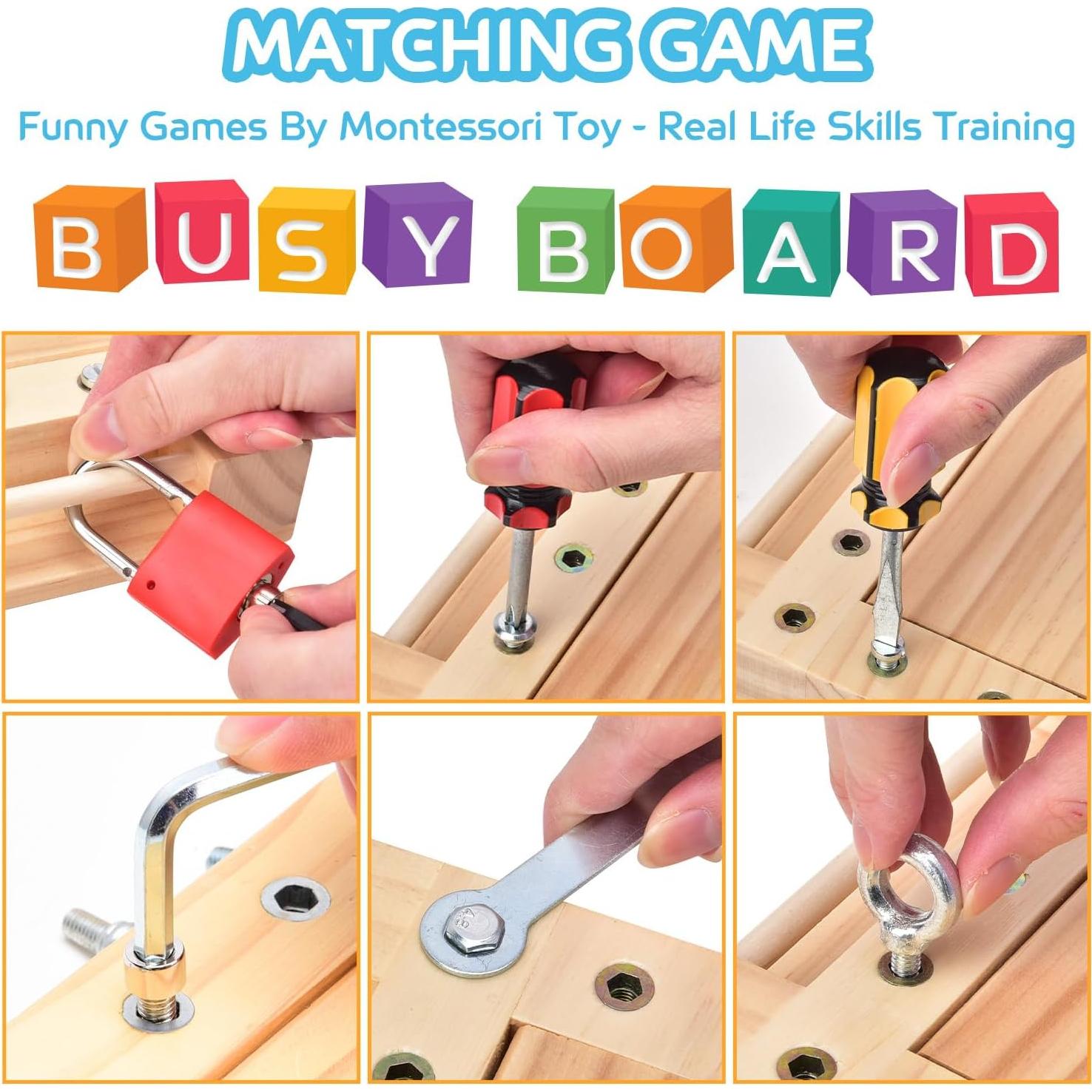 Juego de Llave y Cerradura Montessori CGYUJISD - Juguete de Madera