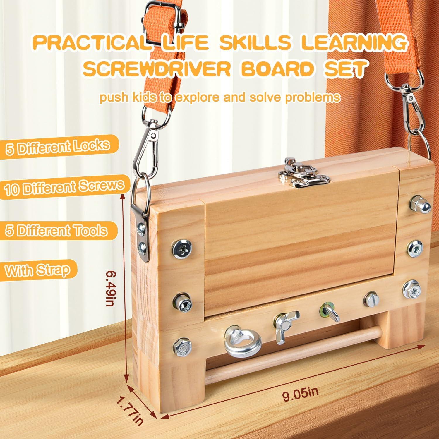 Juego de Llave y Cerradura Montessori CGYUJISD - Juguete de Madera