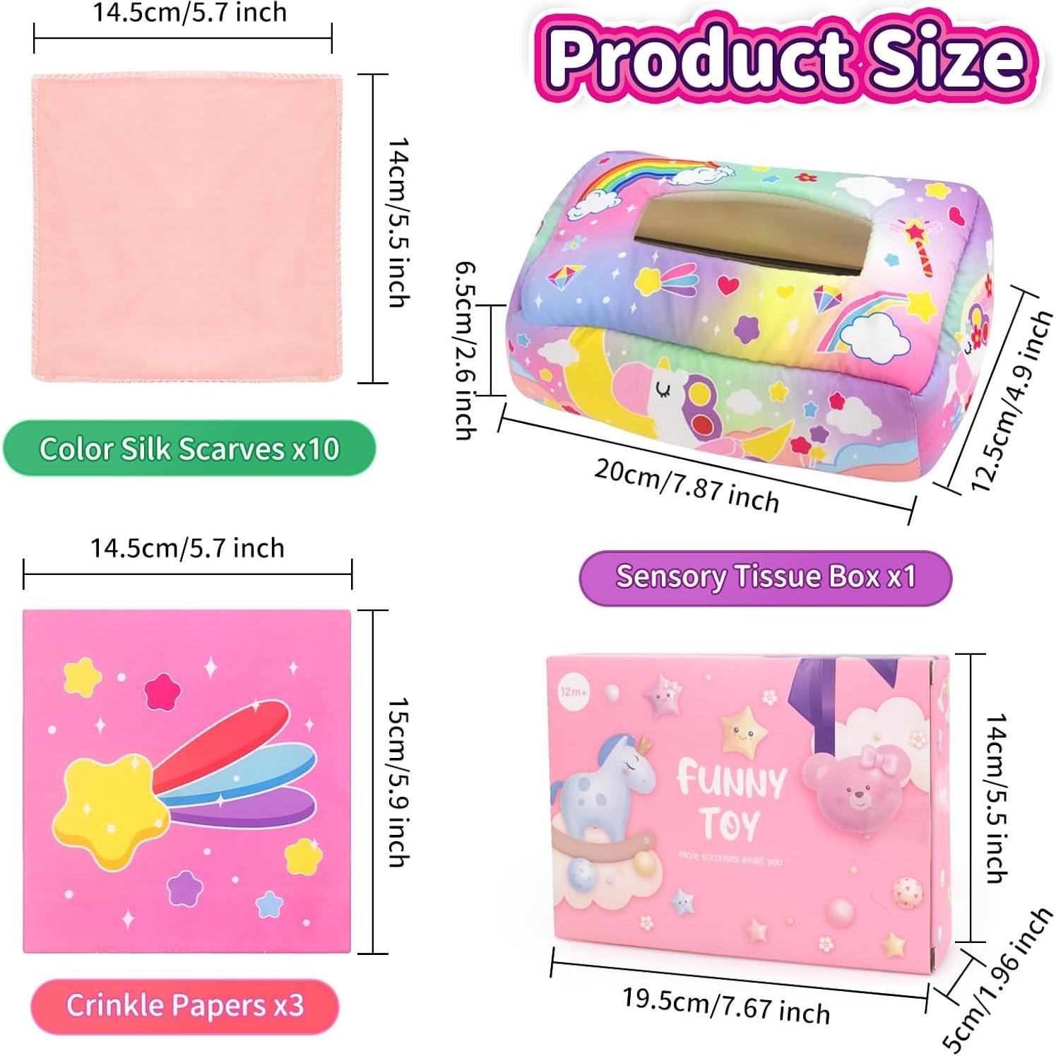 Juguete Sensorial de Caja de Tejido USRELA para Bebés 6-12 Meses