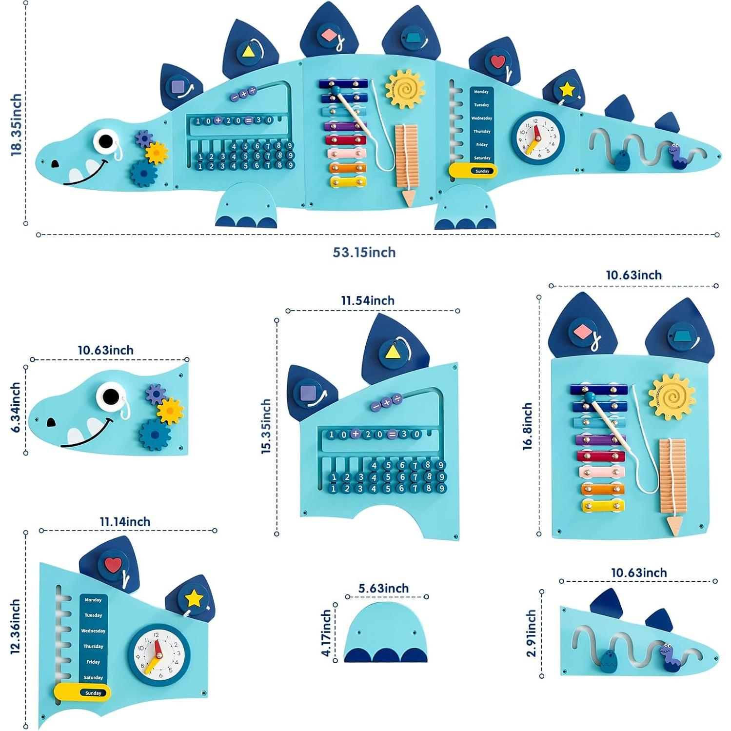 Panel de Pared Sensorial Montessori Beright 135x46cm Azul