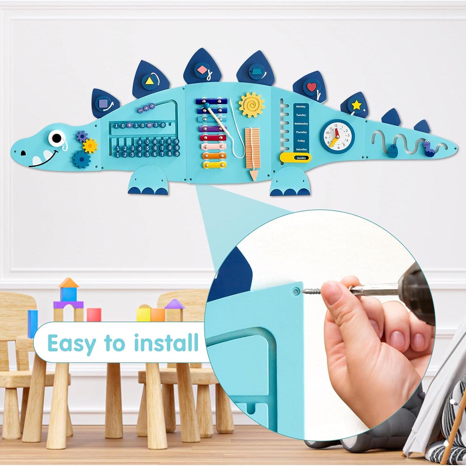 Panel de Pared Sensorial Montessori Beright 135x46cm Azul