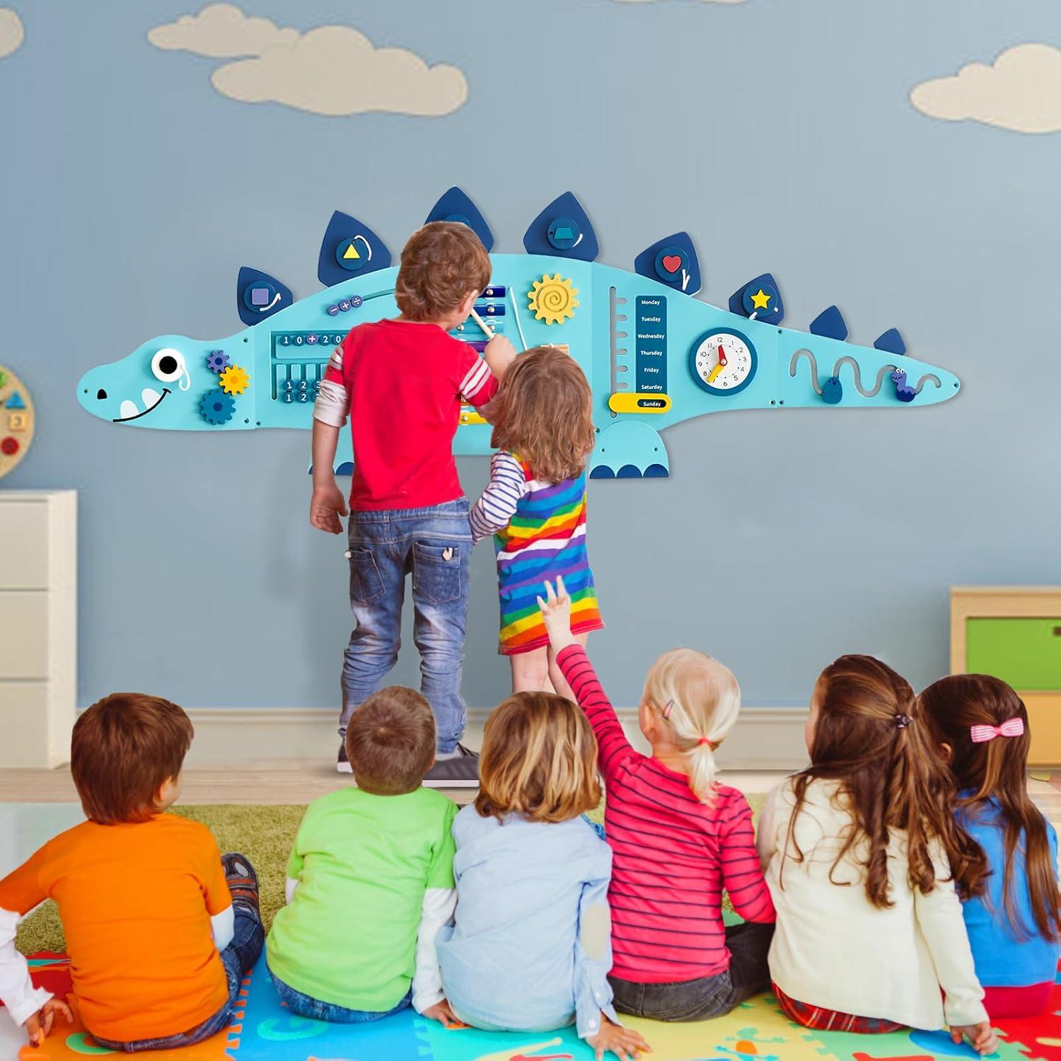 Panel de Pared Sensorial Montessori Beright 135x46cm Azul