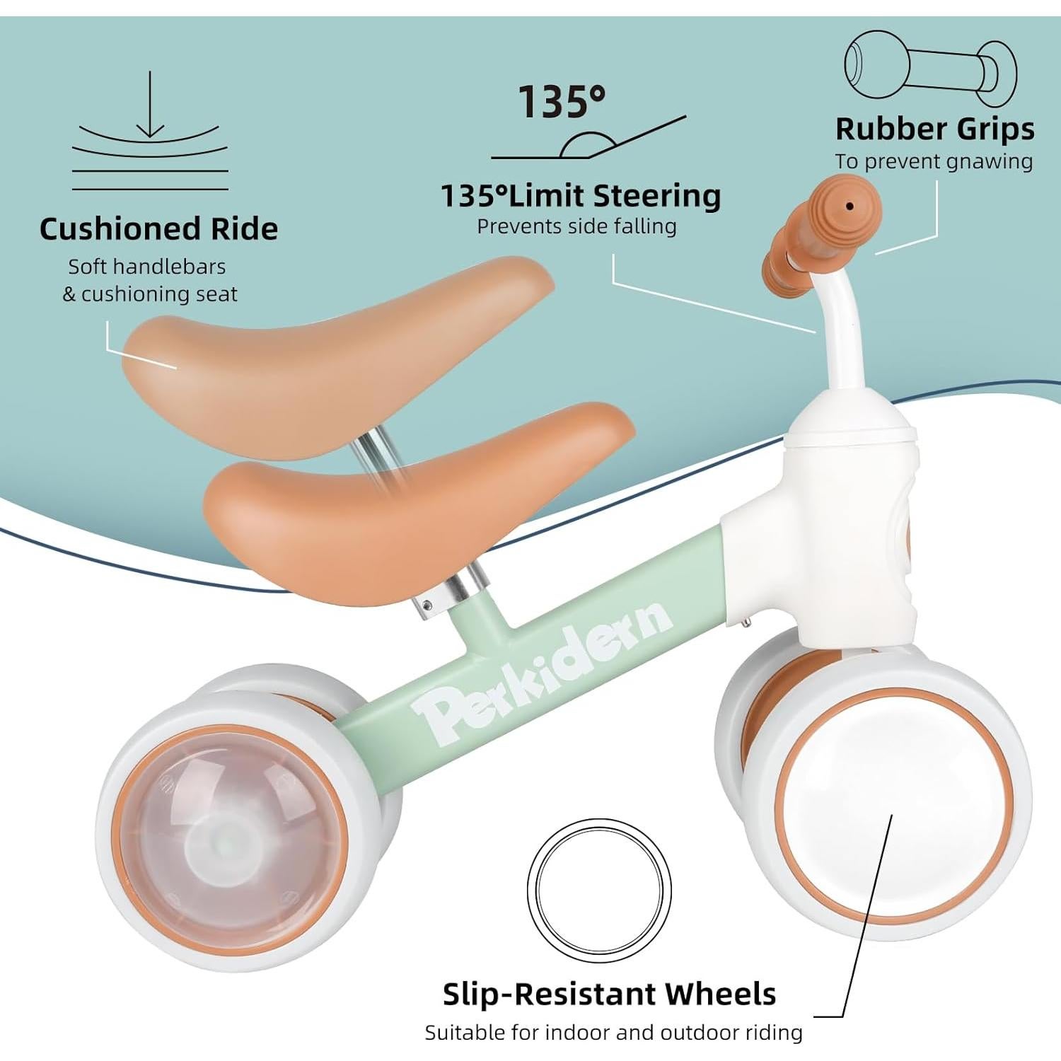 Bicicleta de Equilibrio PerKidern para Bebés 1-3 Años