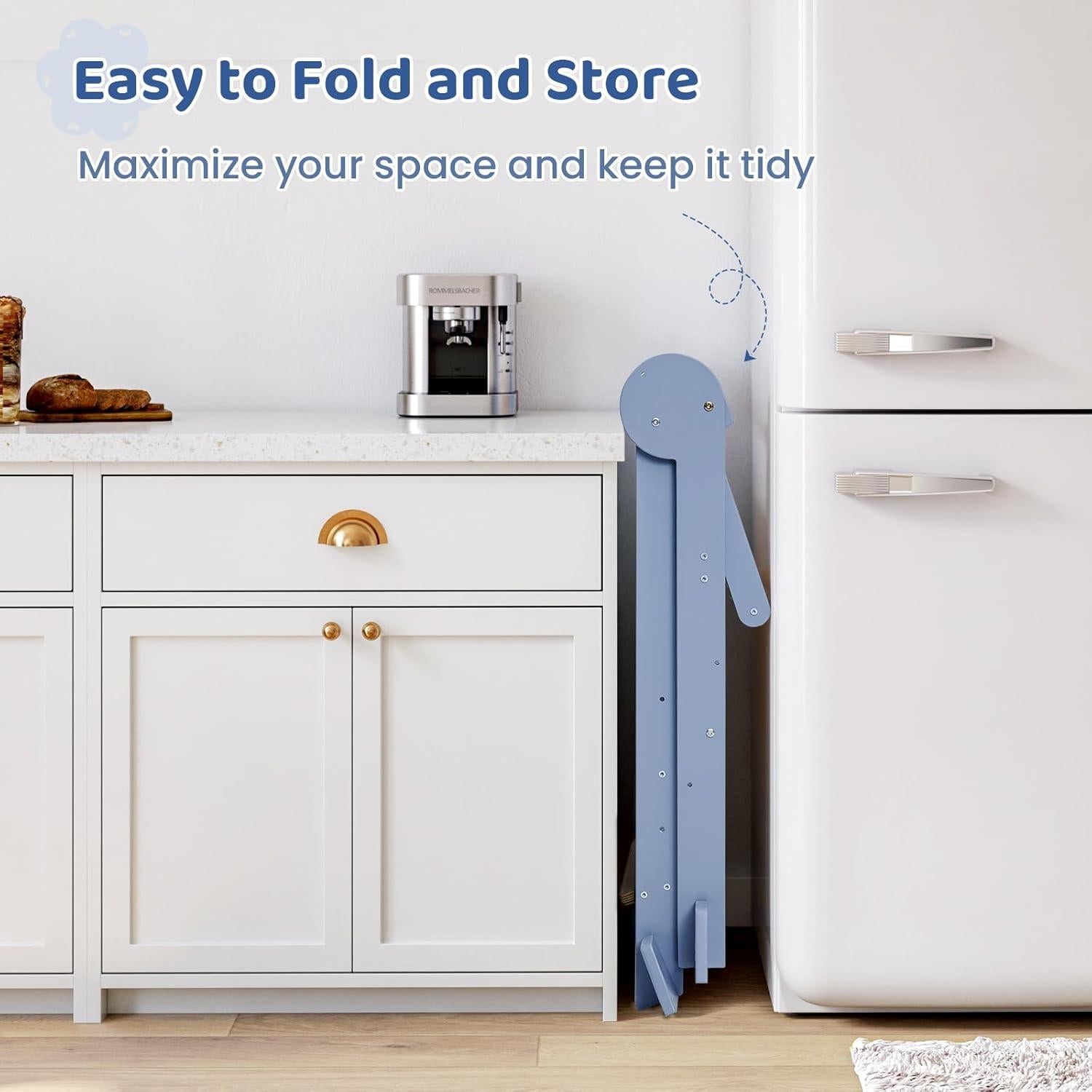 Torre de Cocina Plegable WeeGuruu Ajustable para Niños 18 Meses a 6 Años