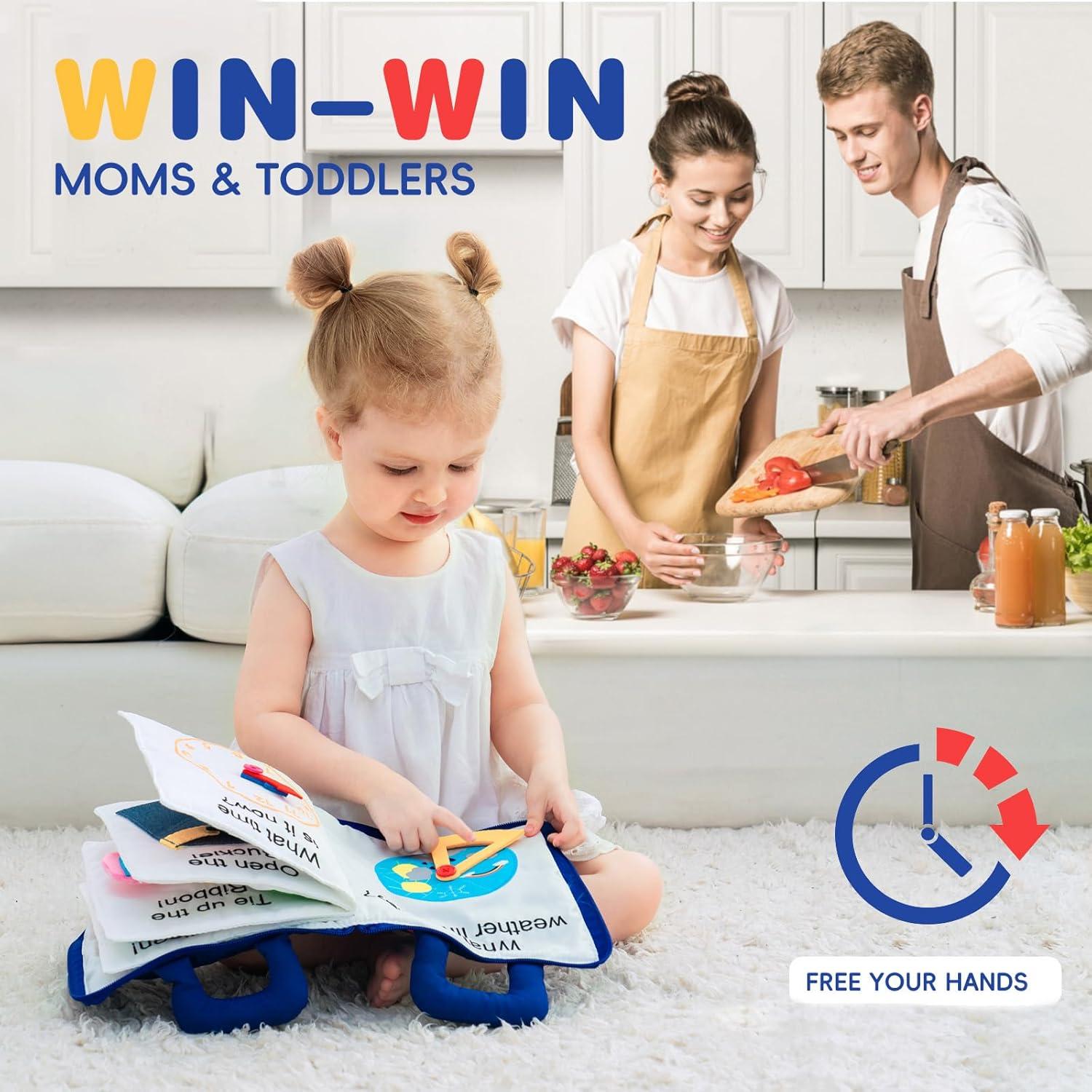 Libro Silencioso Suave Jollybaby para Bebés 0-4 Años Azul