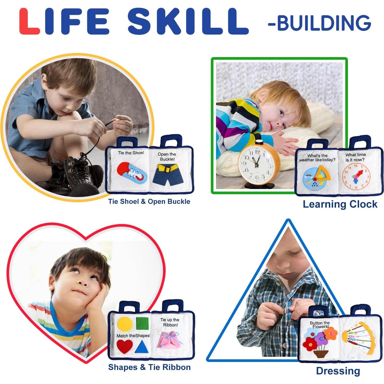 Libro Silencioso Suave Jollybaby para Bebés 0-4 Años Azul