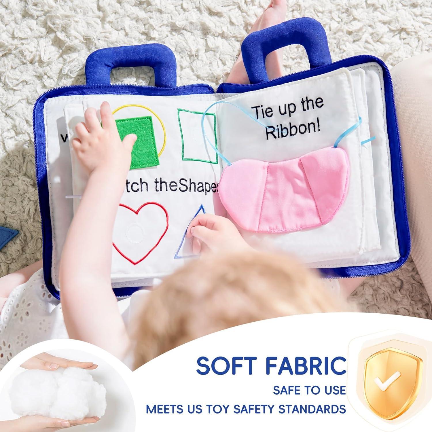 Libro Silencioso Suave Jollybaby para Bebés 0-4 Años Azul