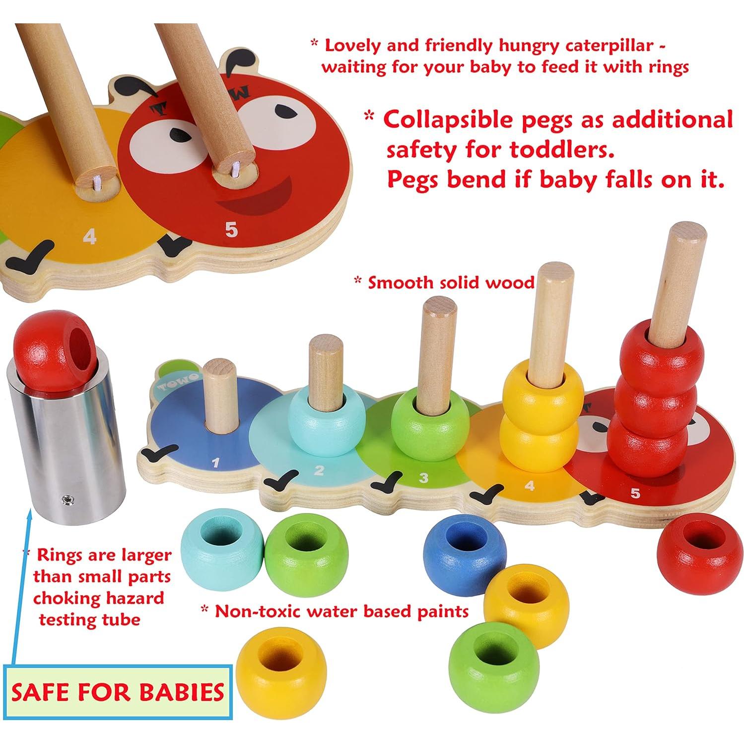 Anillos Apilables de Madera Toys of Wood Oxford - 15 Piezas