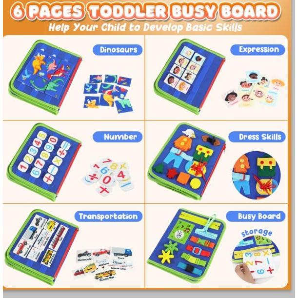 Tablero Ocupado Montessori URMYWO para Niños 1-6 Años Azul