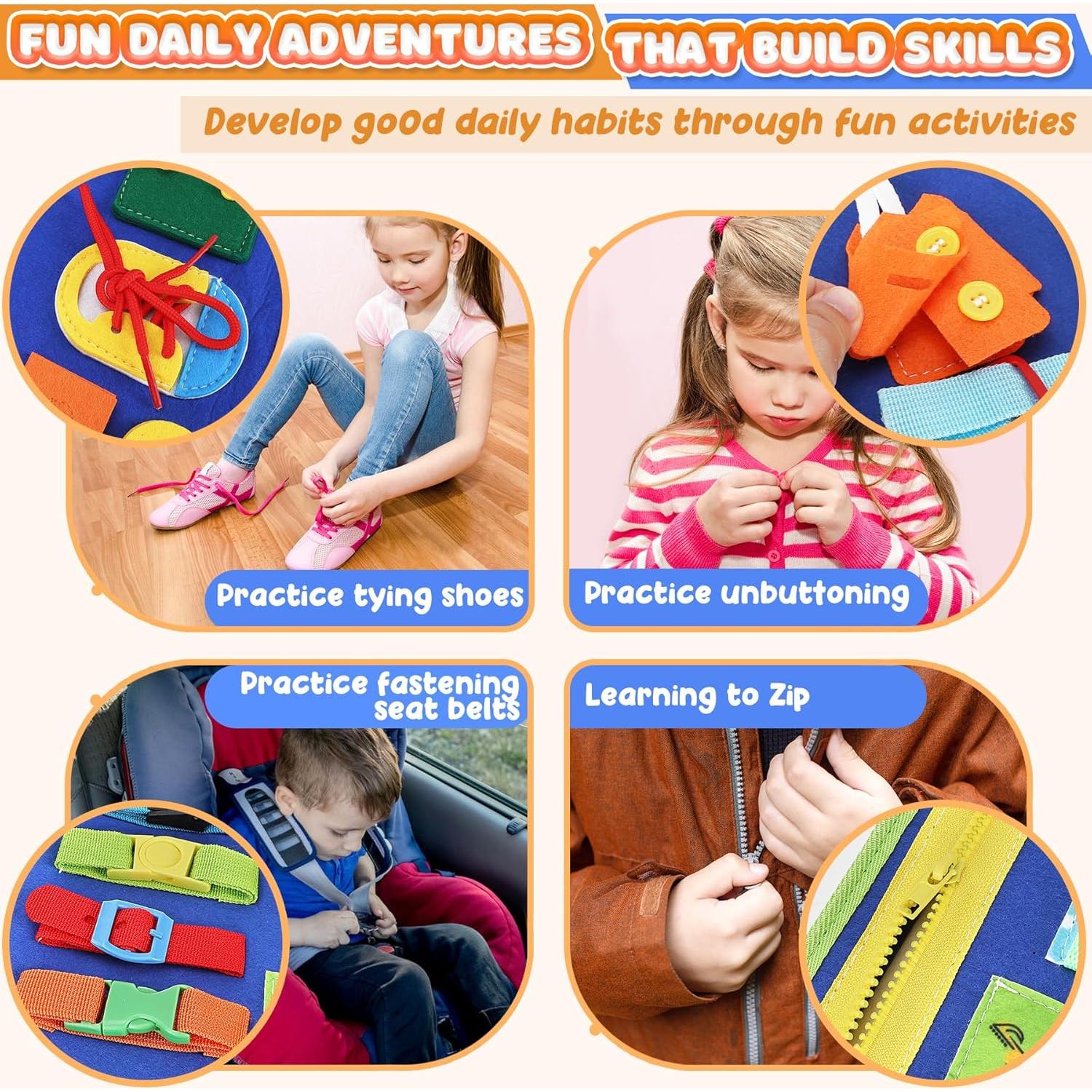 Tablero Ocupado Montessori URMYWO para Niños 1-6 Años Azul