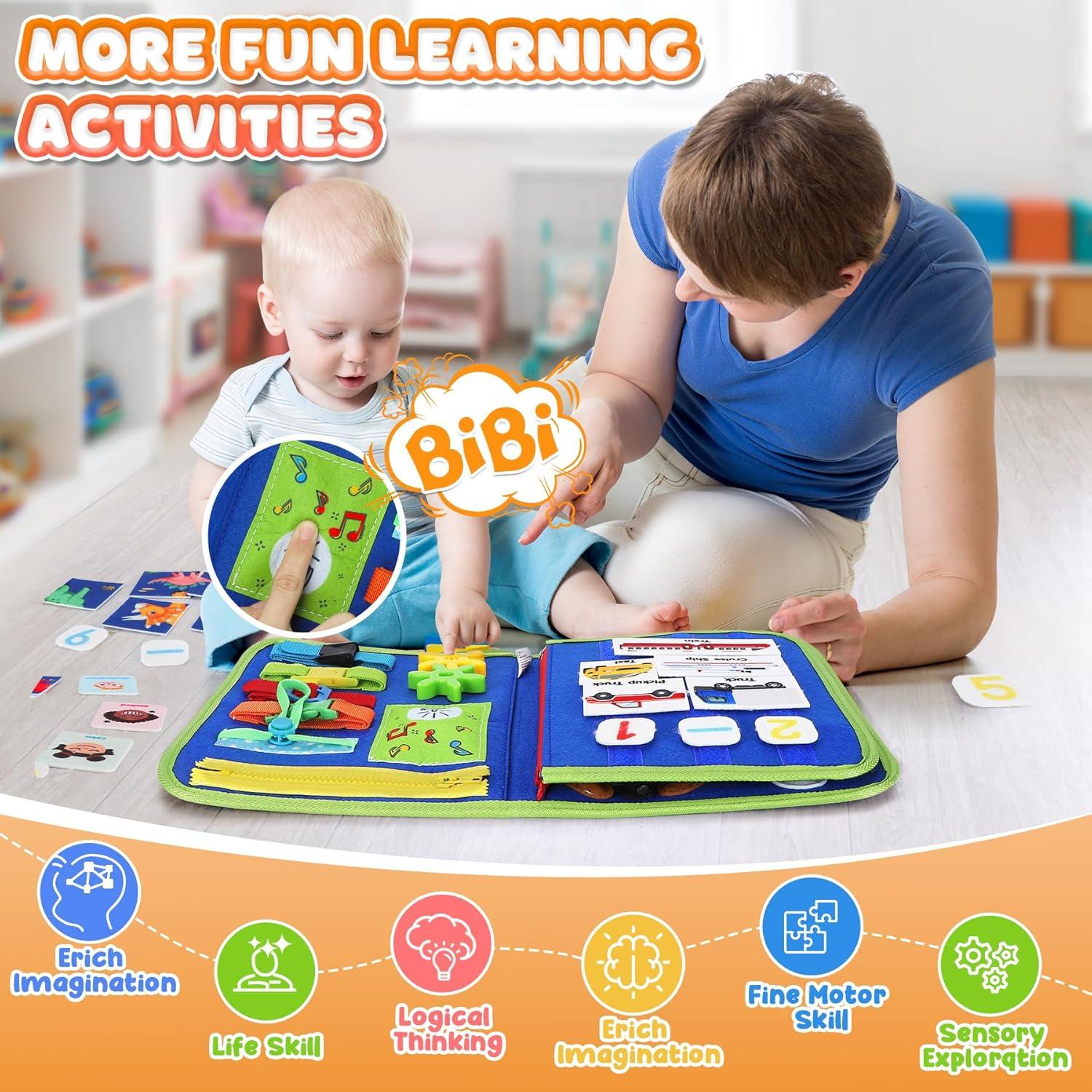 Tablero Ocupado Montessori URMYWO para Niños 1-6 Años Azul