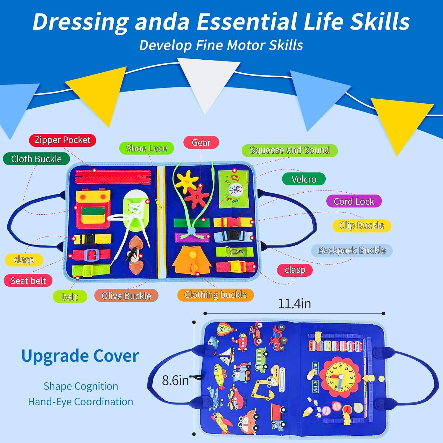 Tablero Ocupado Montessori Azul 28x23 cm para Niños 1-5 Años