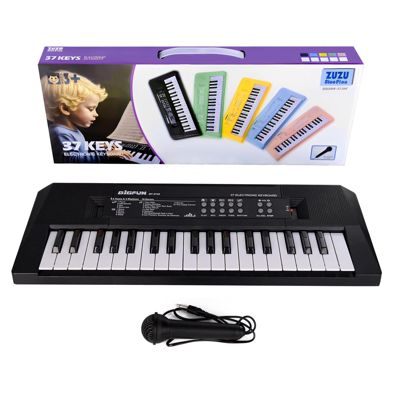 Teclado Musical Electrónico Zuzublooploo 37 Teclas Negro