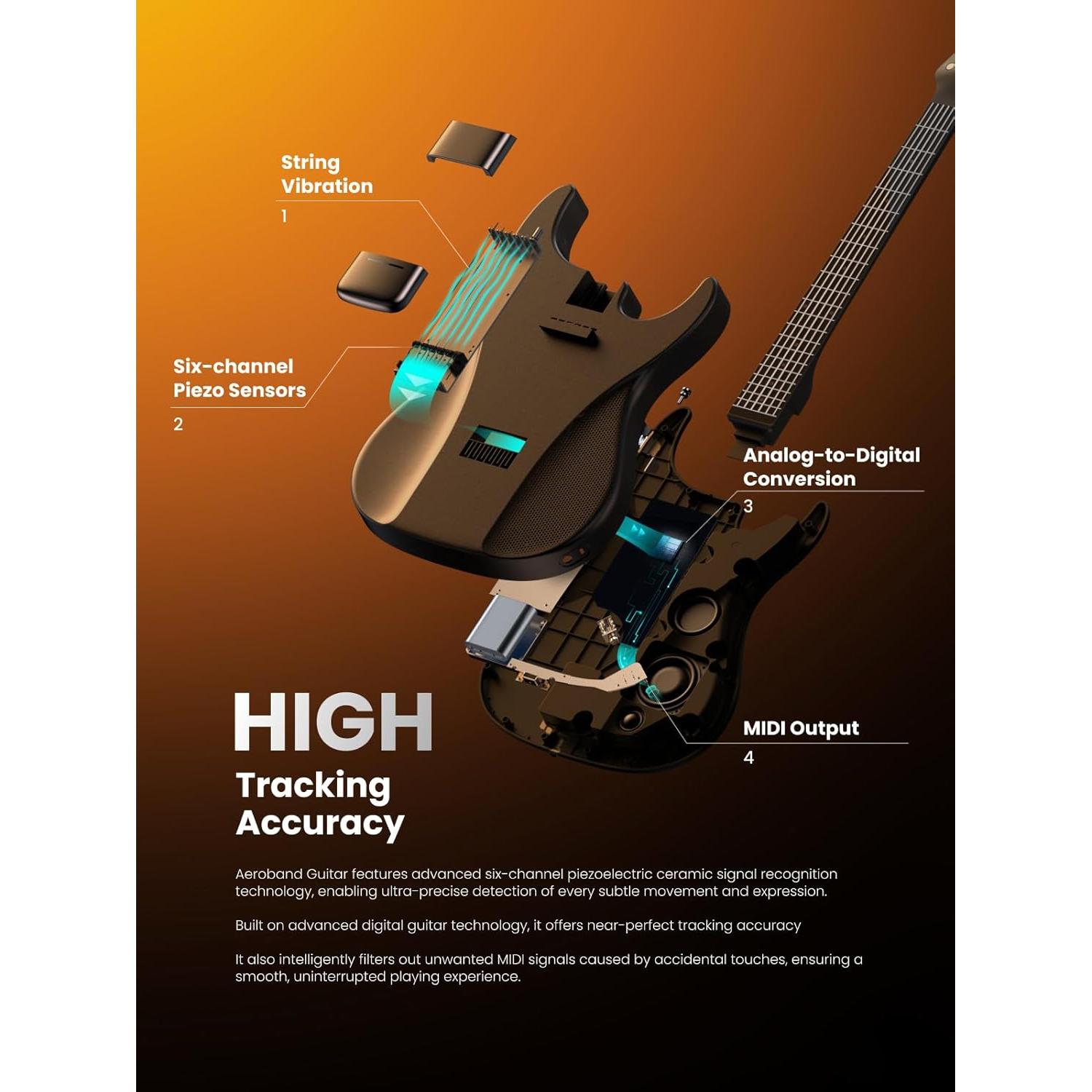 Controlador MIDI en forma de guitarra AeroBand AG01MIDI