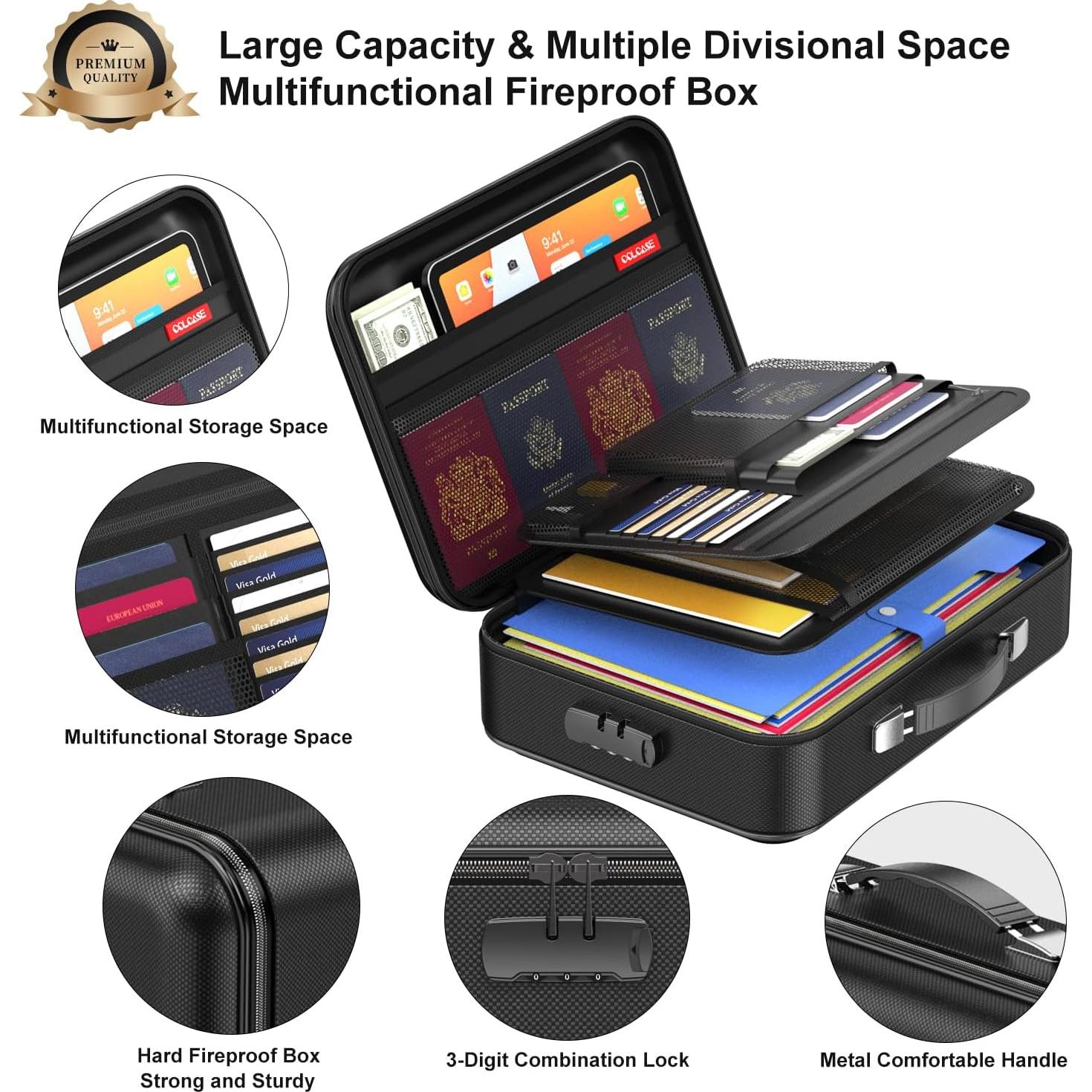 Caja de Documentos a Prueba de Fuego COLCASE Negra 1.98 kg