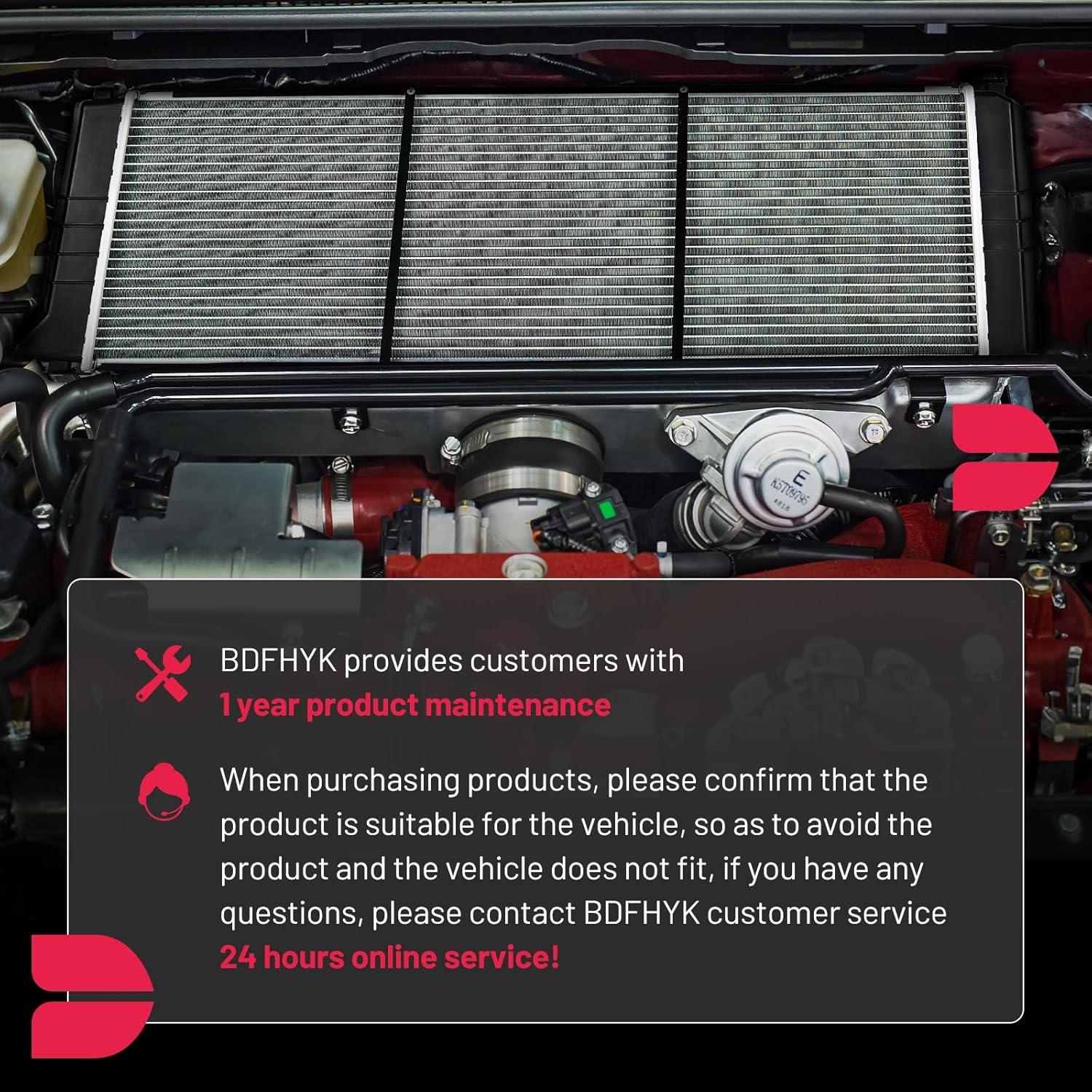 BDFHYK 3ROW-44MM RA-FM64-3 Aluminum Radiator Compatible with for Falcon 1960-1966, Mustang 1965-1966,Ranchero 1960-1965,Mercury Comet 1961-1965