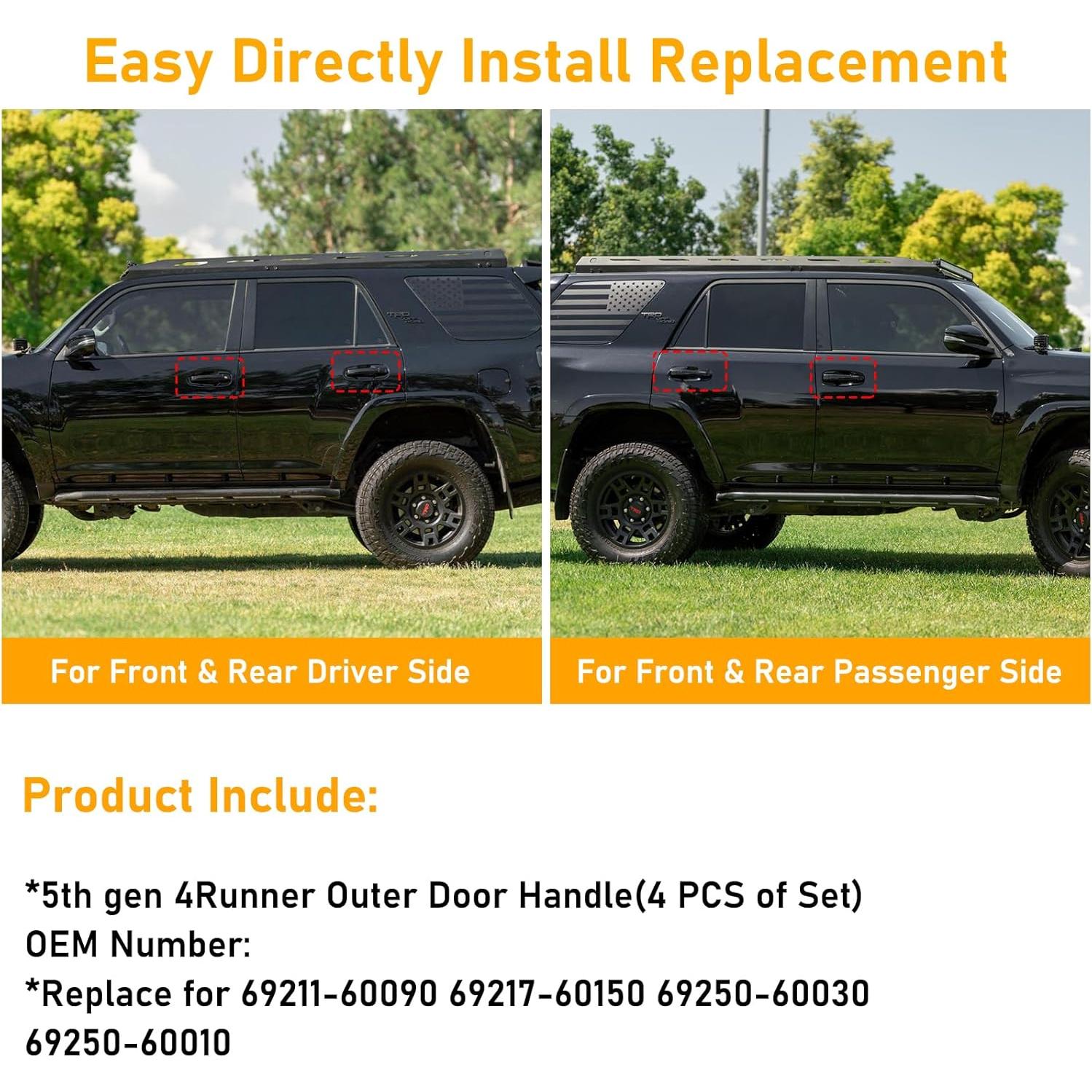 Manija de Puerta Exterior APESER para Toyota 4Runner 2010-2020 - 4 Piezas