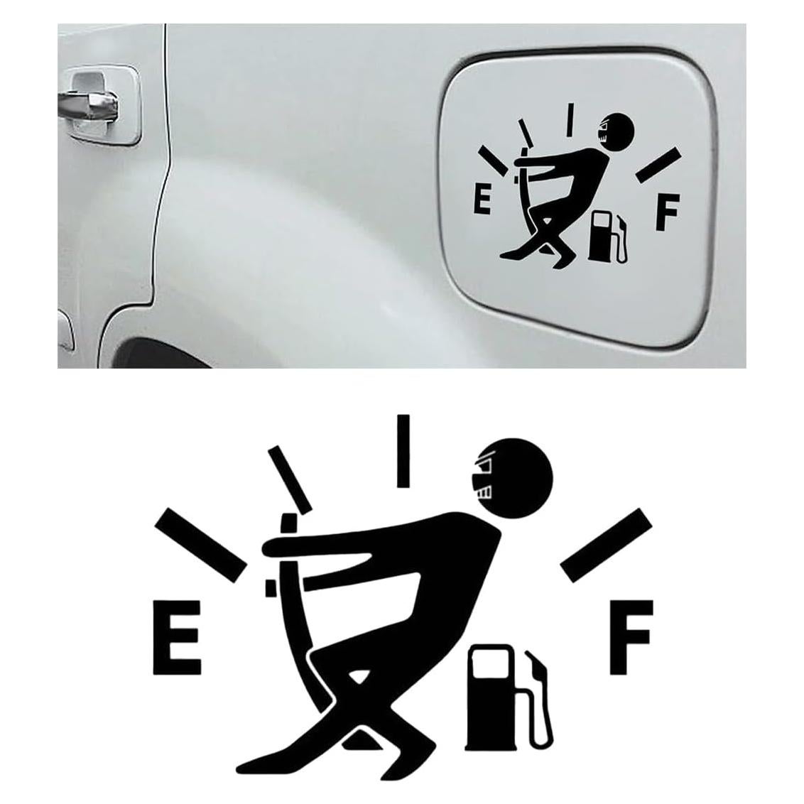 Funny Car Stickers, High Gas Consumption Decal Auto Fuel Tank Cover Sticker, Universal Fuel Gage Empty Decal Car Exterior Accessories for Cars, SUVs, Trucks, Motorcycles (Black)