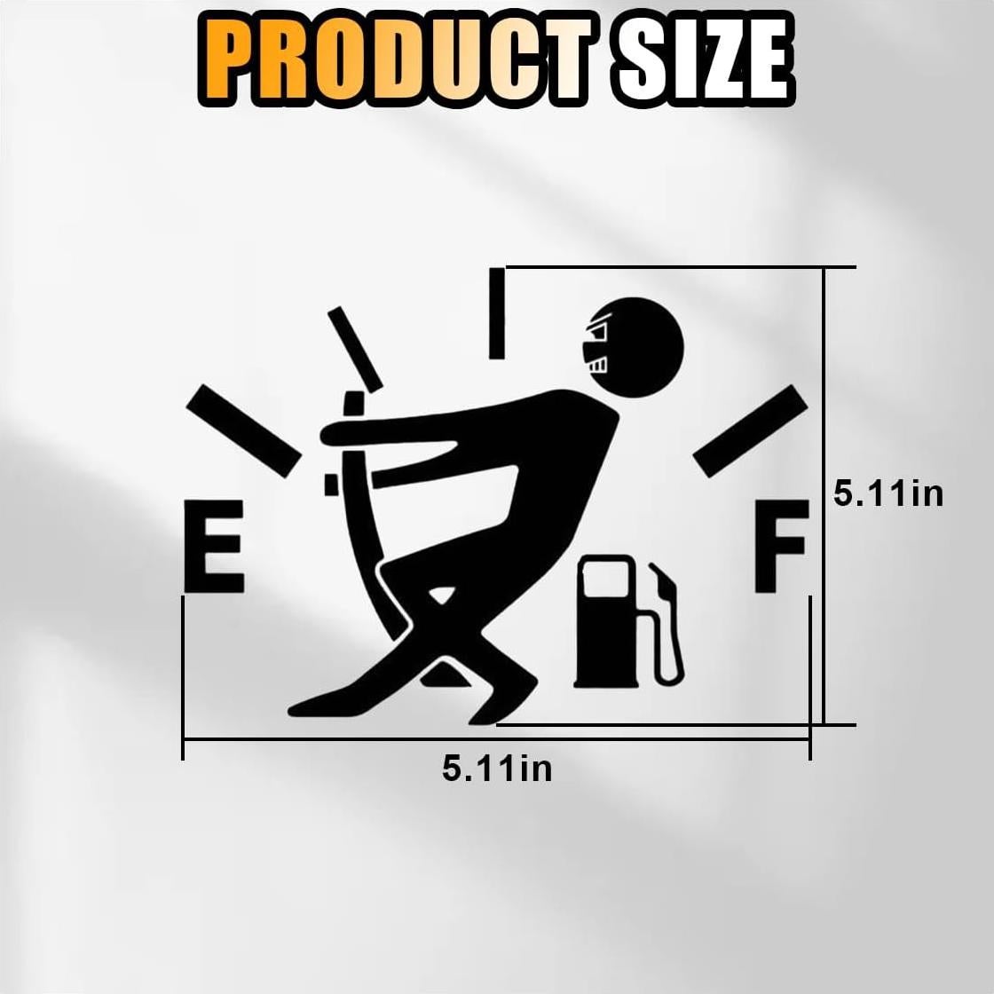 Funny Car Stickers, High Gas Consumption Decal Auto Fuel Tank Cover Sticker, Universal Fuel Gage Empty Decal Car Exterior Accessories for Cars, SUVs, Trucks, Motorcycles (Black)