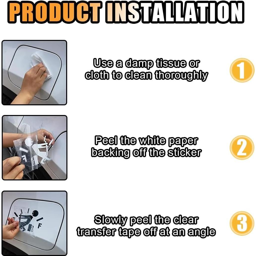 Funny Car Stickers, High Gas Consumption Decal Auto Fuel Tank Cover Sticker, Universal Fuel Gage Empty Decal Car Exterior Accessories for Cars, SUVs, Trucks, Motorcycles (Black)