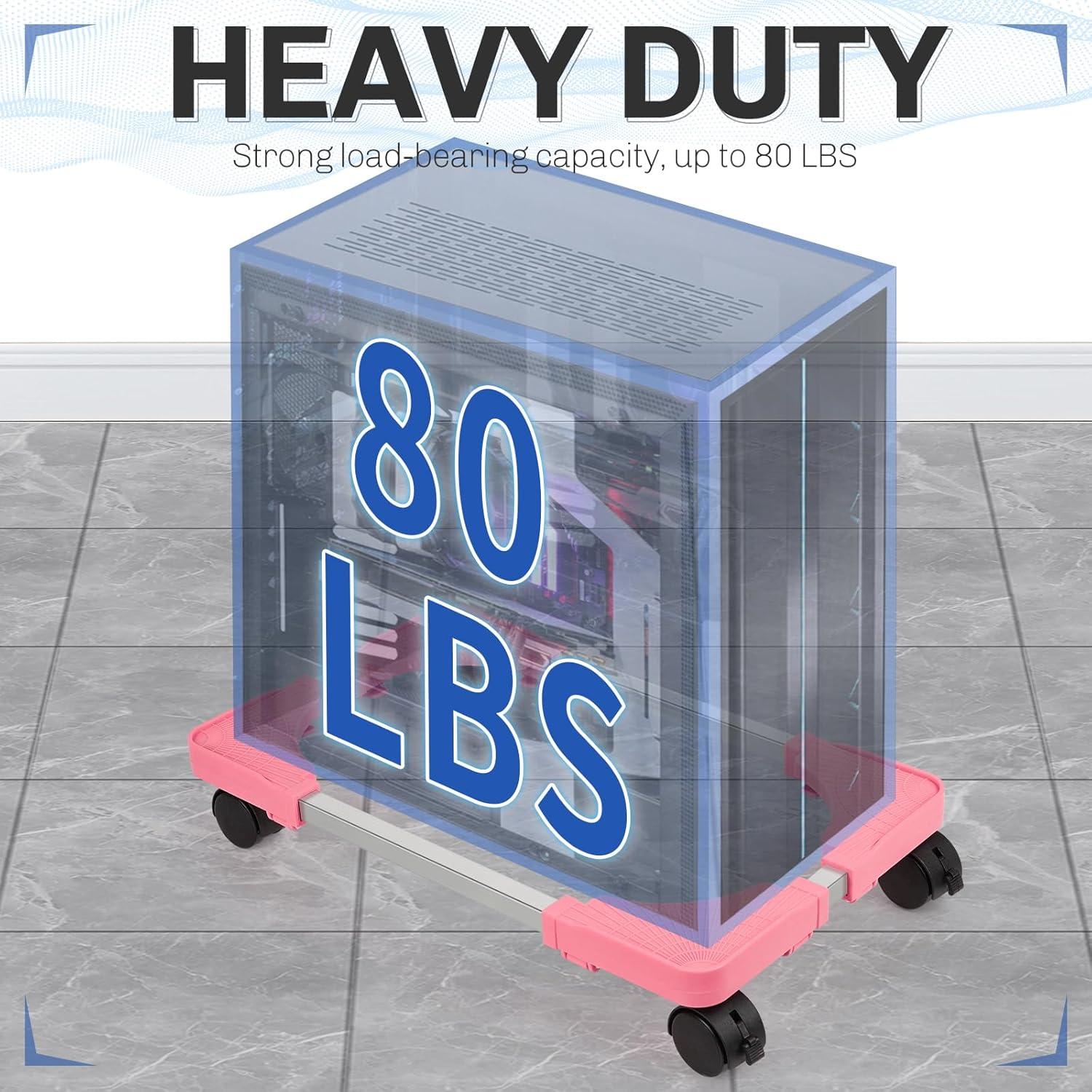 Soporte Móvil para CPU Liitrton Rosa Ajustable con Ruedas