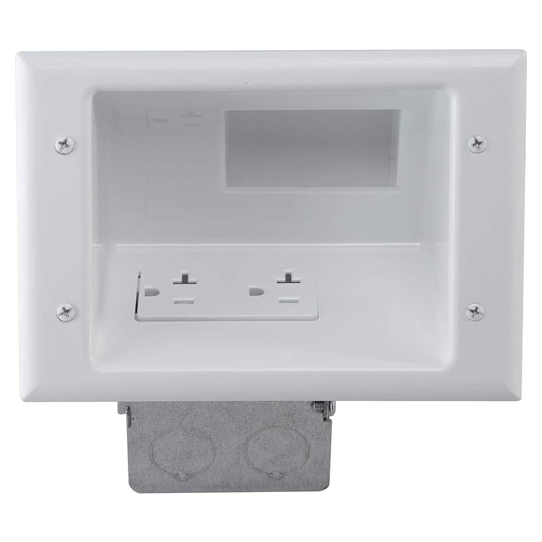 Placa de Pared Empotrada DataComm 45-0072-WH con Dúplex 20A