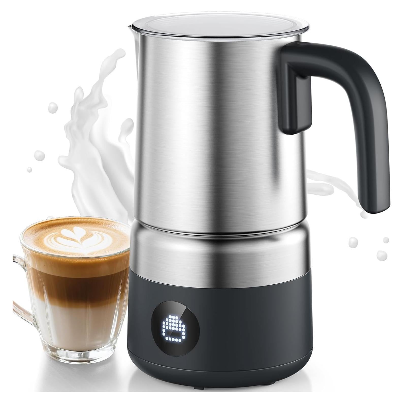 Espumador y Calentador de Leche AMZCHEF 600W 8-en-1 Acero Inoxidable