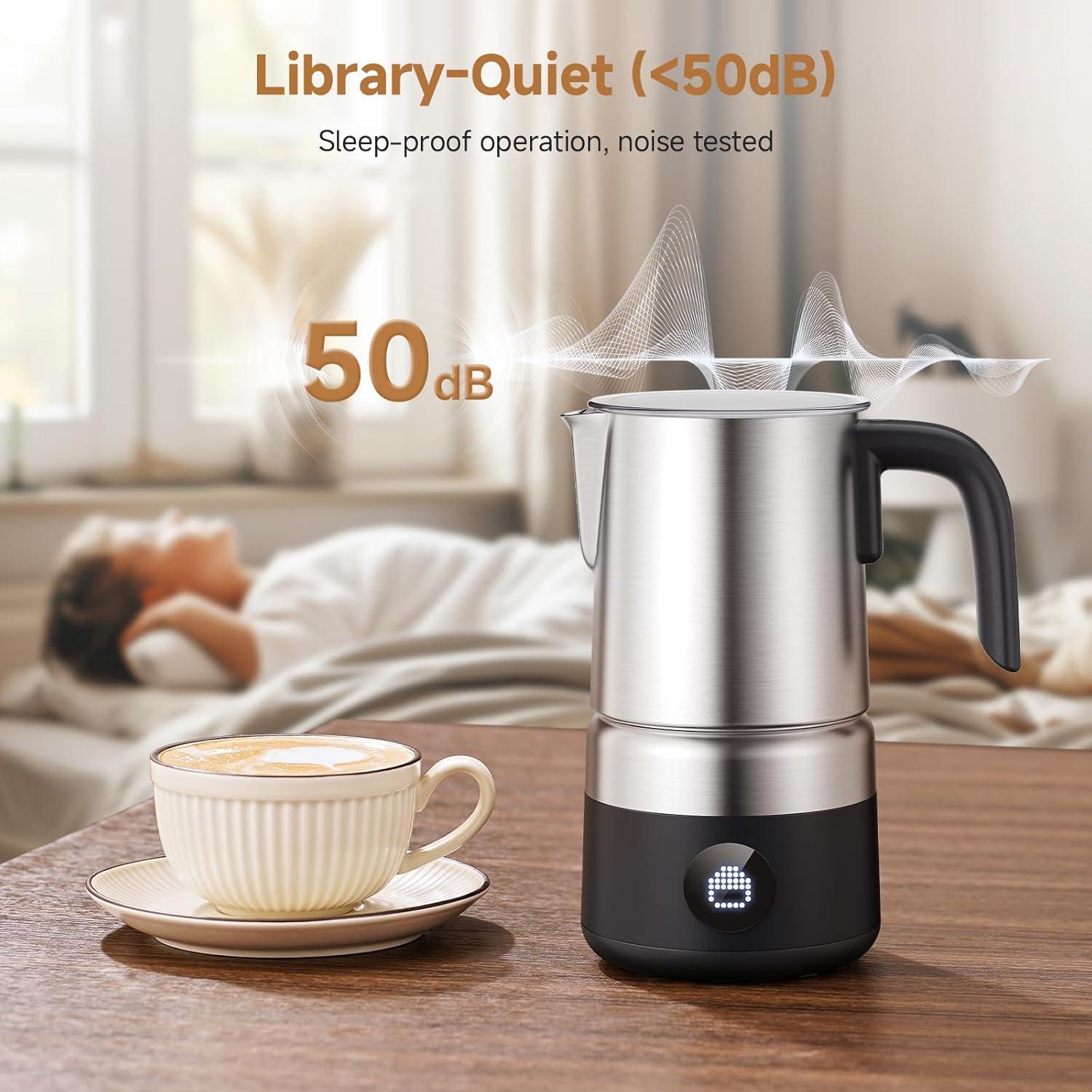 Espumador y Calentador de Leche AMZCHEF 600W 8-en-1 Acero Inoxidable