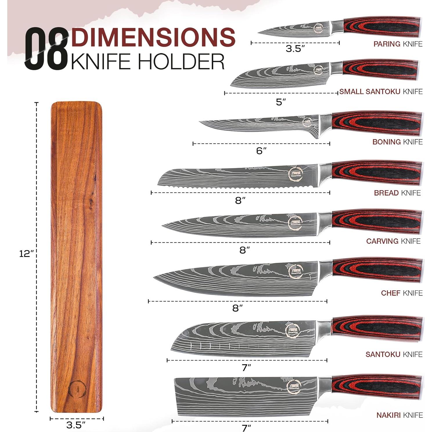 Juego de Cuchillos de Chef 8 Piezas HouseWish - Acero Inoxidable