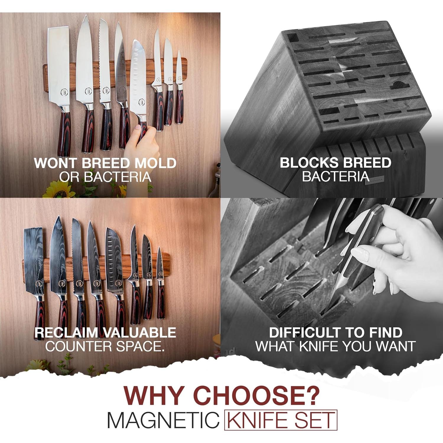 Juego de Cuchillos de Chef 8 Piezas HouseWish - Acero Inoxidable