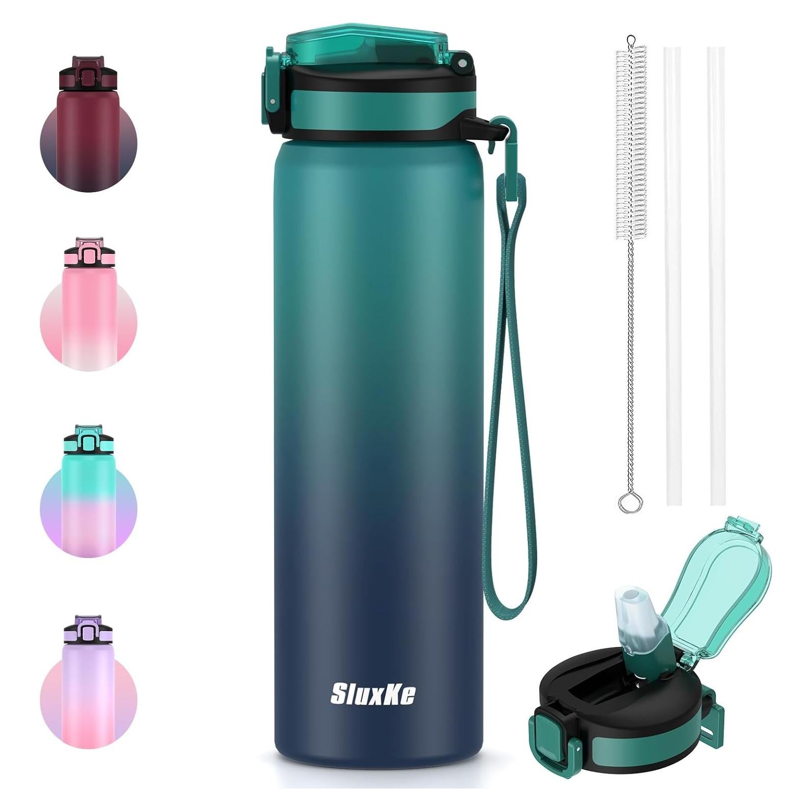 Botella de Agua Aislada SLUXKE 24oz Acero Inoxidable Azul