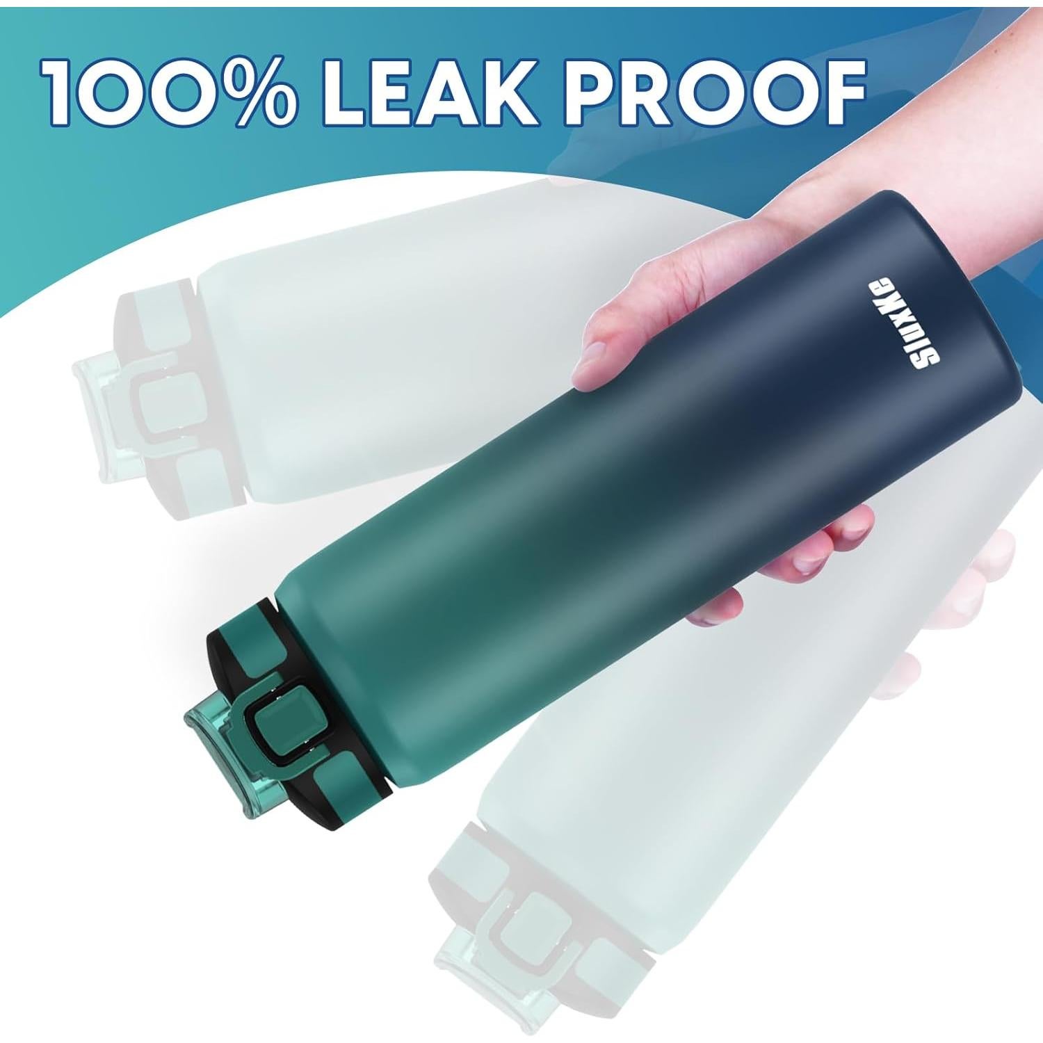 Botella de Agua Aislada SLUXKE 24oz Acero Inoxidable Azul