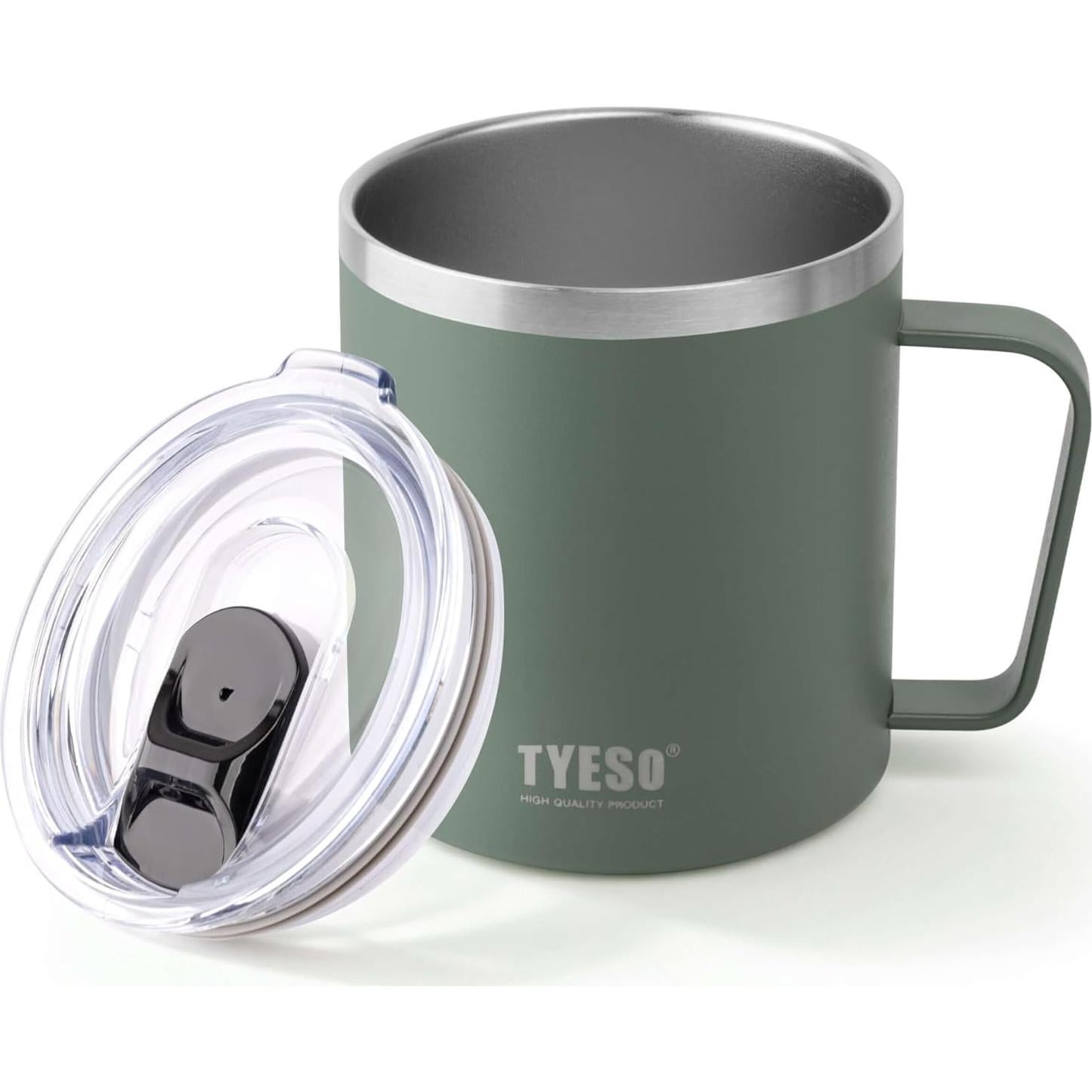 Taza Térmica Aislada Predate 414 ml Verde con Asa y Tapa