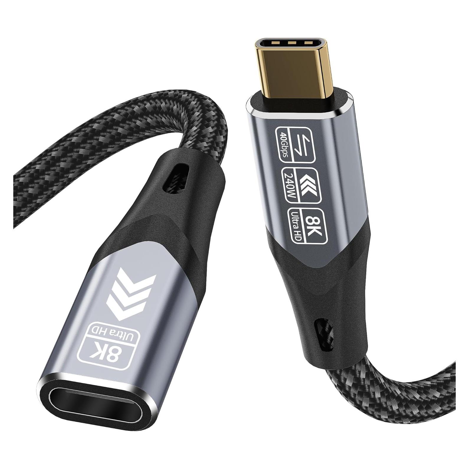 Cable de Extensión USB-C 0.5m Shenzhenshi - 40Gbps 8K