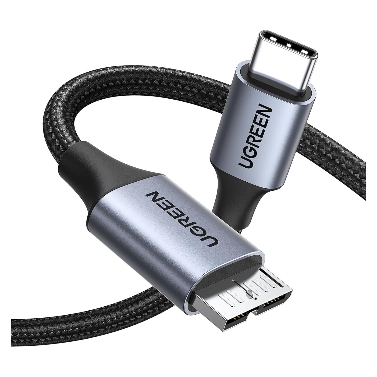 UGREEN Cable USB C a Micro B 1.5FT 10 Gbps Gris